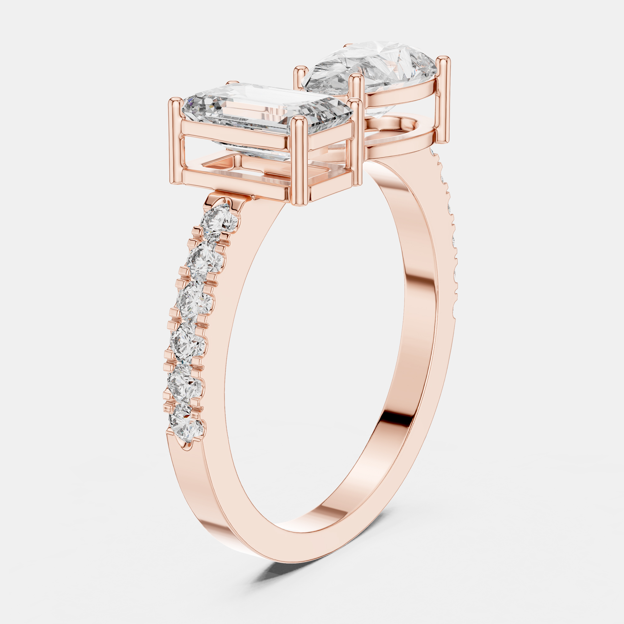 

3.00 cts Multi-Shape 18k Rose Gold Lab Grown Diamond Ring Size