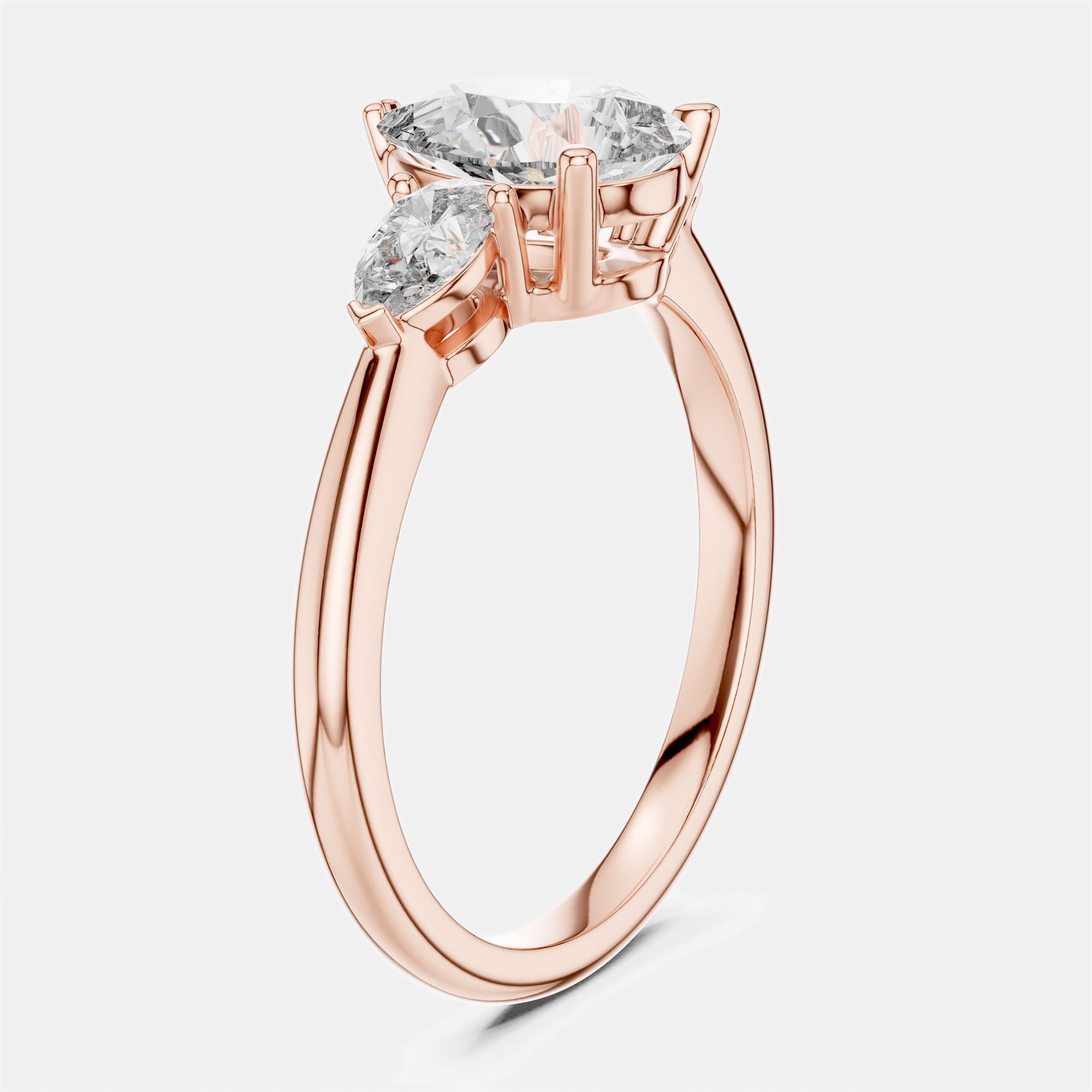 

1.50 cts Pear Cut 18k Rose Gold Lab Grown Diamond Ring Size