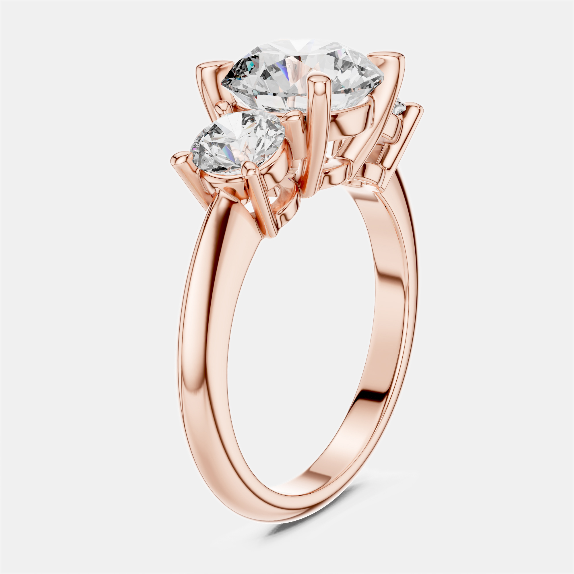 

3.00 cts Round 18k Rose Gold Lab Grown Diamond Ring Size