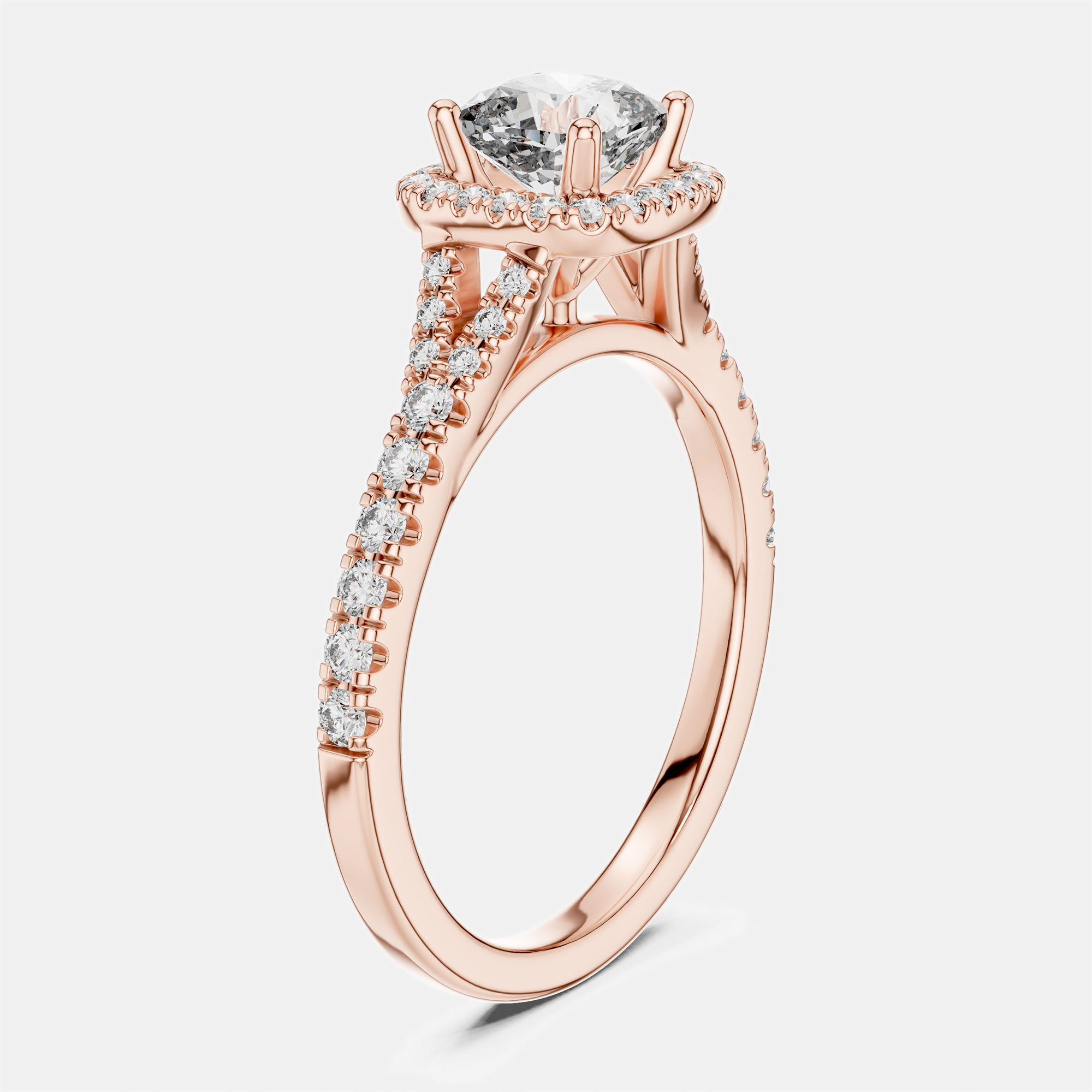 

1.00 cts Round 18k Rose Gold Lab Grown Diamond Ring Size