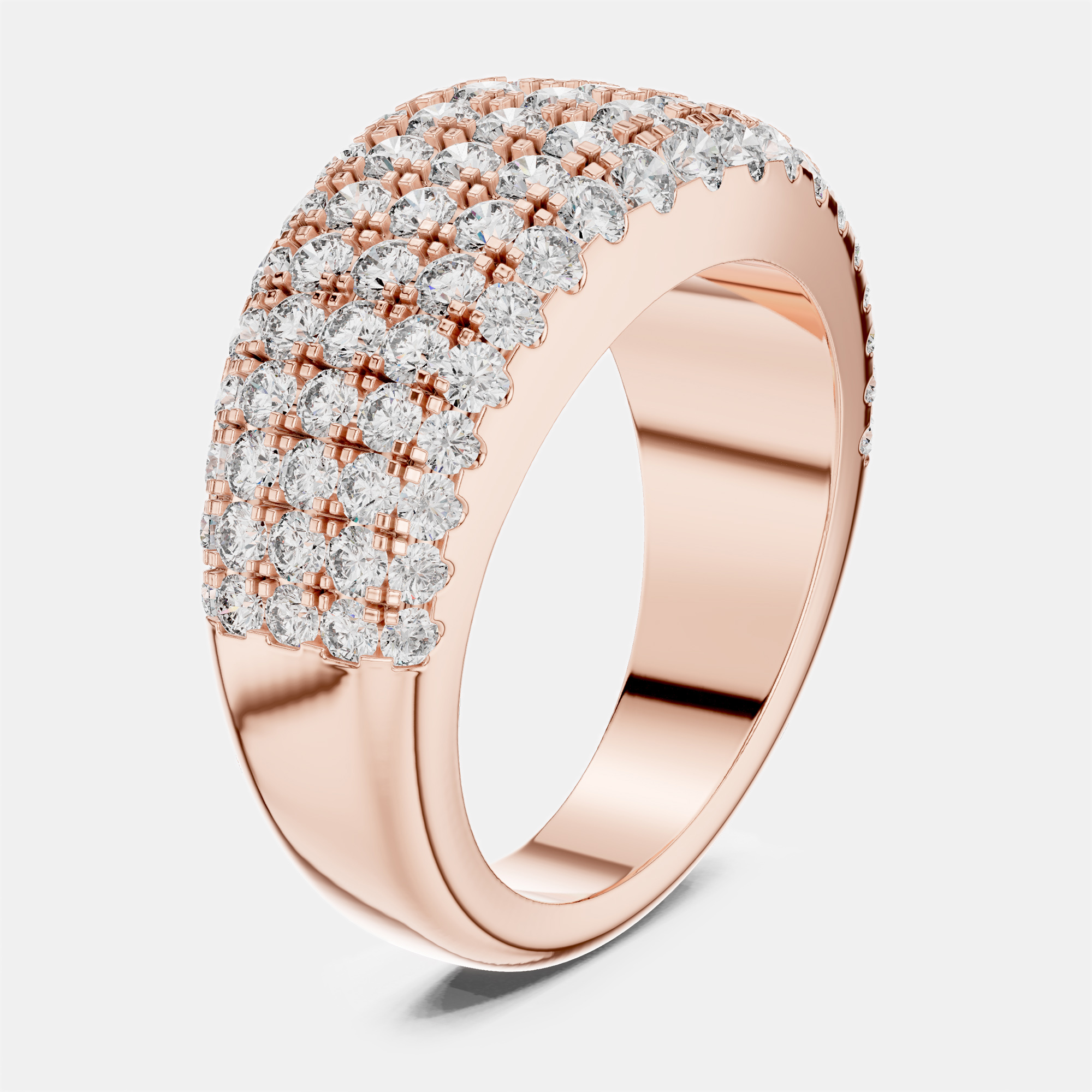

2 ct Fancy Round Cut 18k Rose Gold Lab Grown Diamond Ring Size