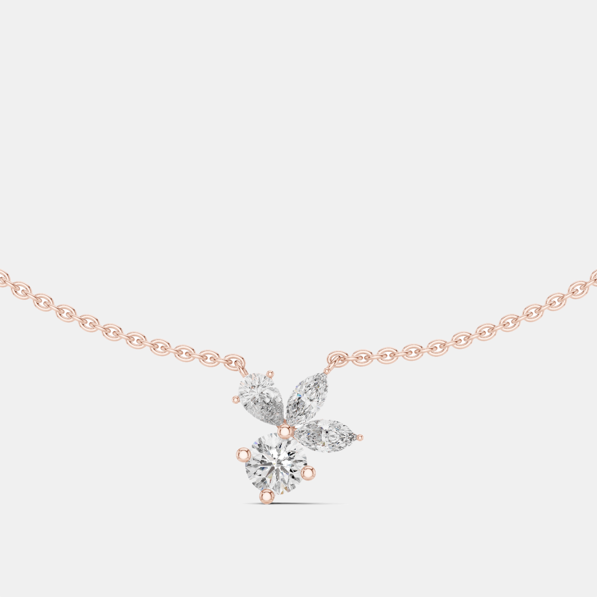 

2.00 cts Fancy Pear Cut 18k Rose Gold Lab Grown Diamond Pendant Necklace
