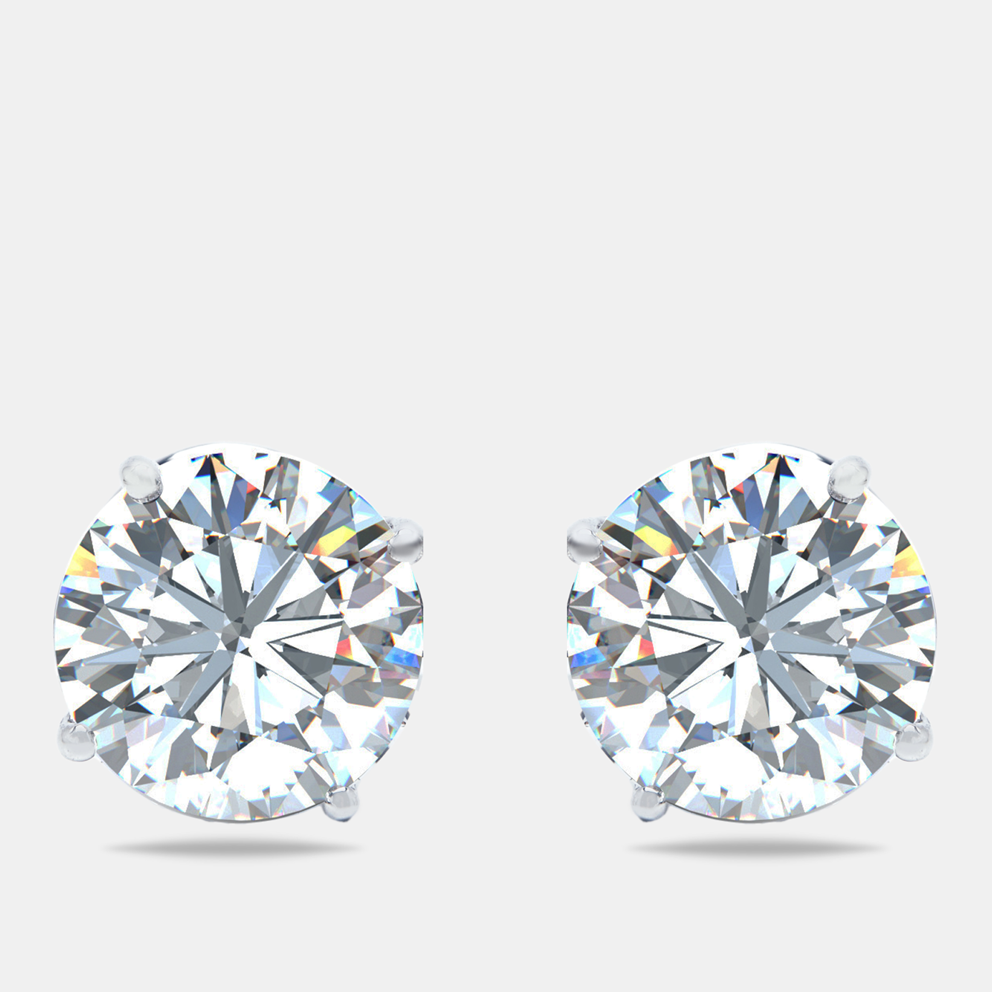 

8.00 cts Round Brilliant 18k White Gold Lab Grown Diamonds Solitaire Earrings
