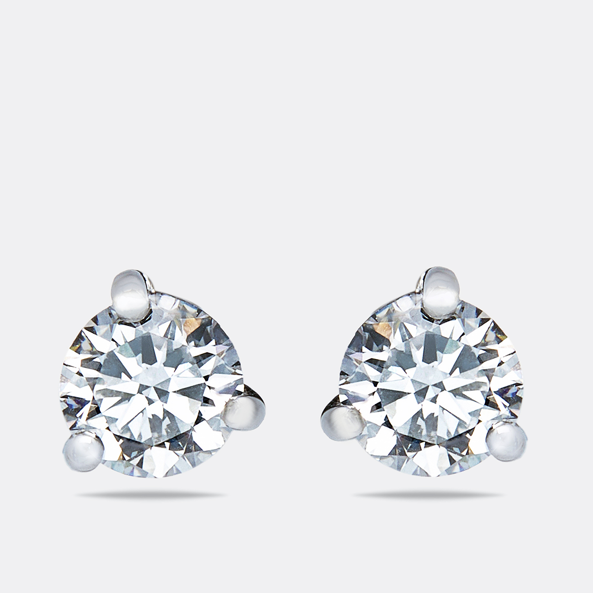 

2.09 cts Round Brilliant Cut 18k White Gold Lab Grown Diamonds Solitaire Stud Earrings