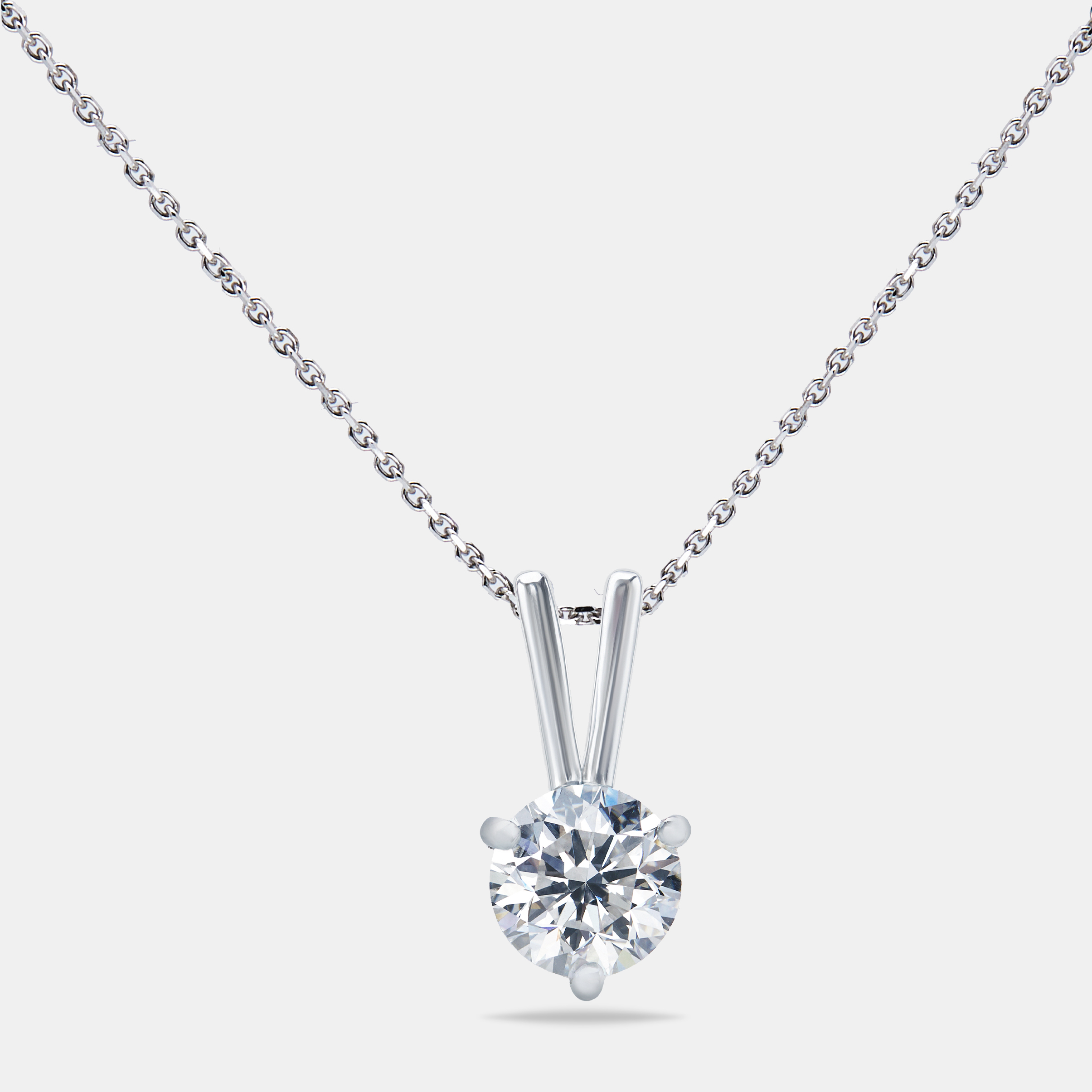 

0.30 cts Round Brilliant Cut 18k White Gold Lab Grown Diamond Solitaire Pendant Necklace