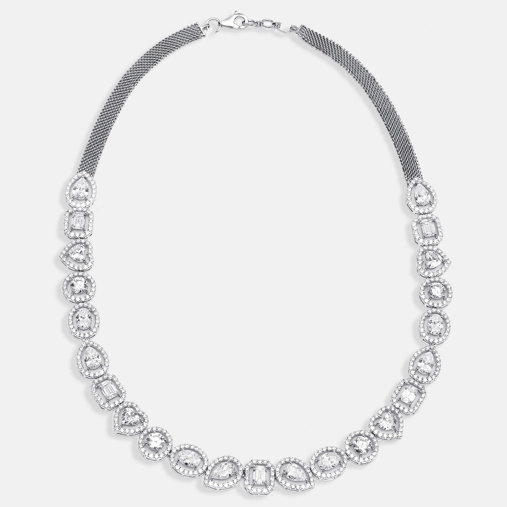 Pre-owned The Diamond Edit 16 Cts Lab Grown Diamond 18k White Gold Necklace