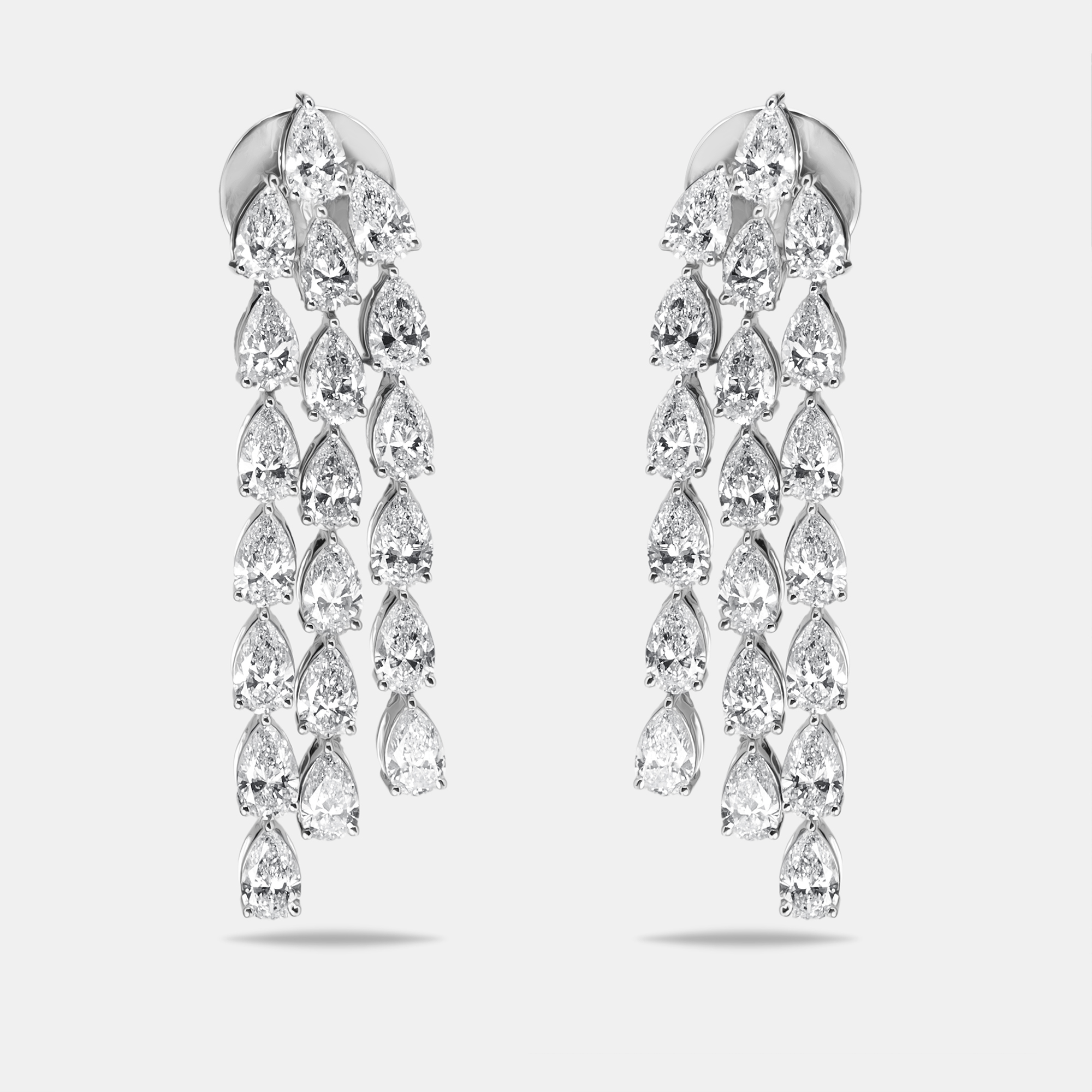 

7 cts Pear Lab Grown Diamond 18k White Gold Earrings