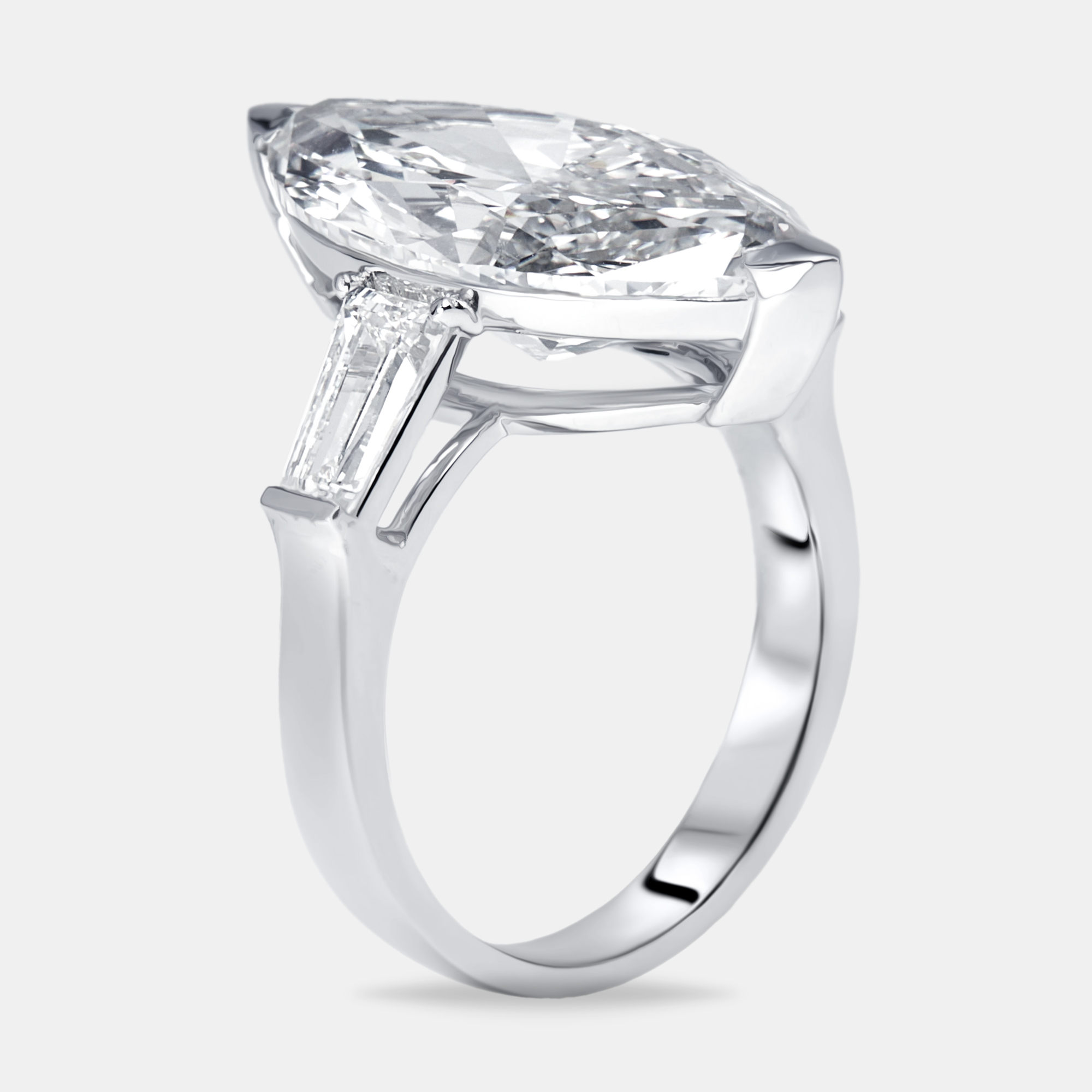 

9 cts Marquise Trapezoid Lab Grown Diamond 18k White Gold Ring Size
