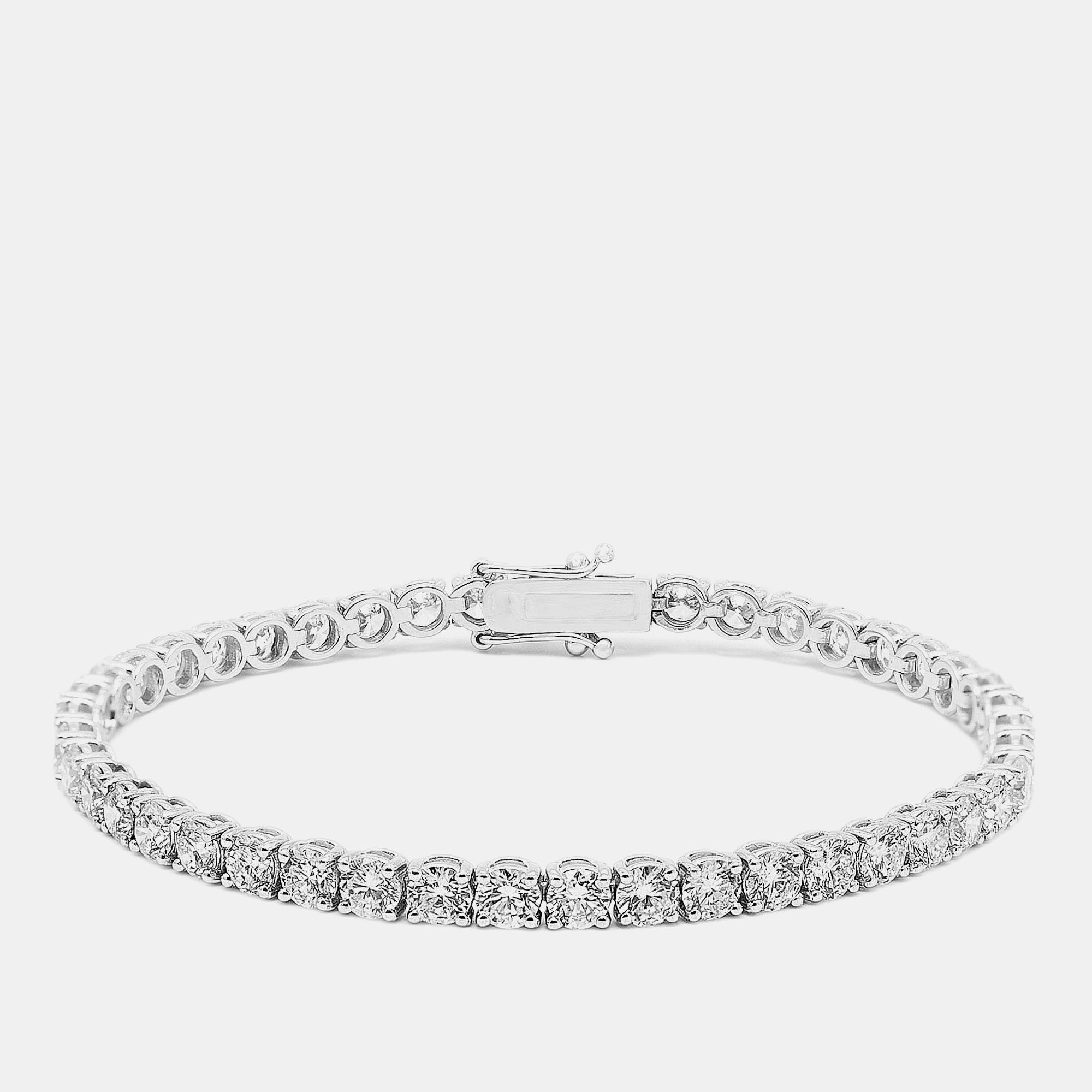 

7.50 cts Round Brilliant Lab Grown Diamonds Sterling Silver 925 Tennis Bracelet