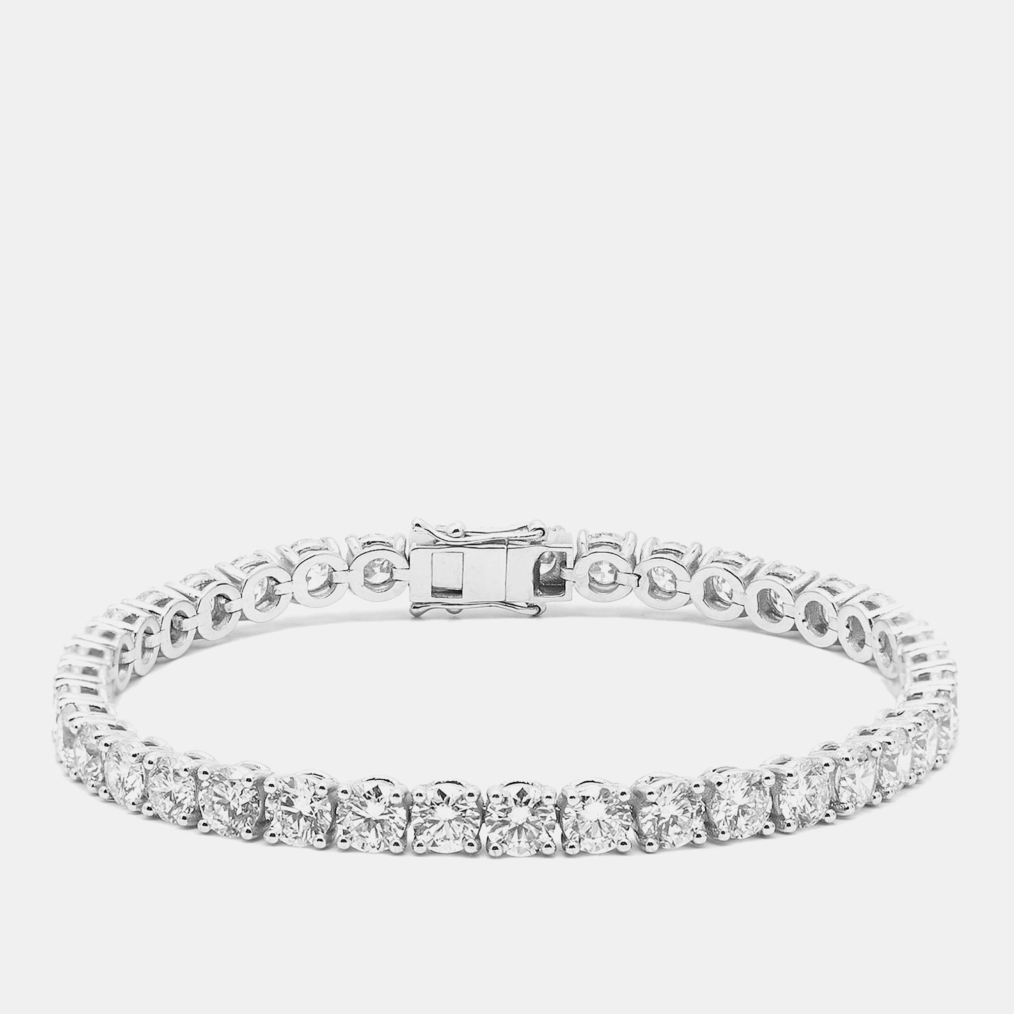 

11.00 cts Round Brilliant Lab Grown Diamonds Sterling Silver 925 Tennis Bracelet