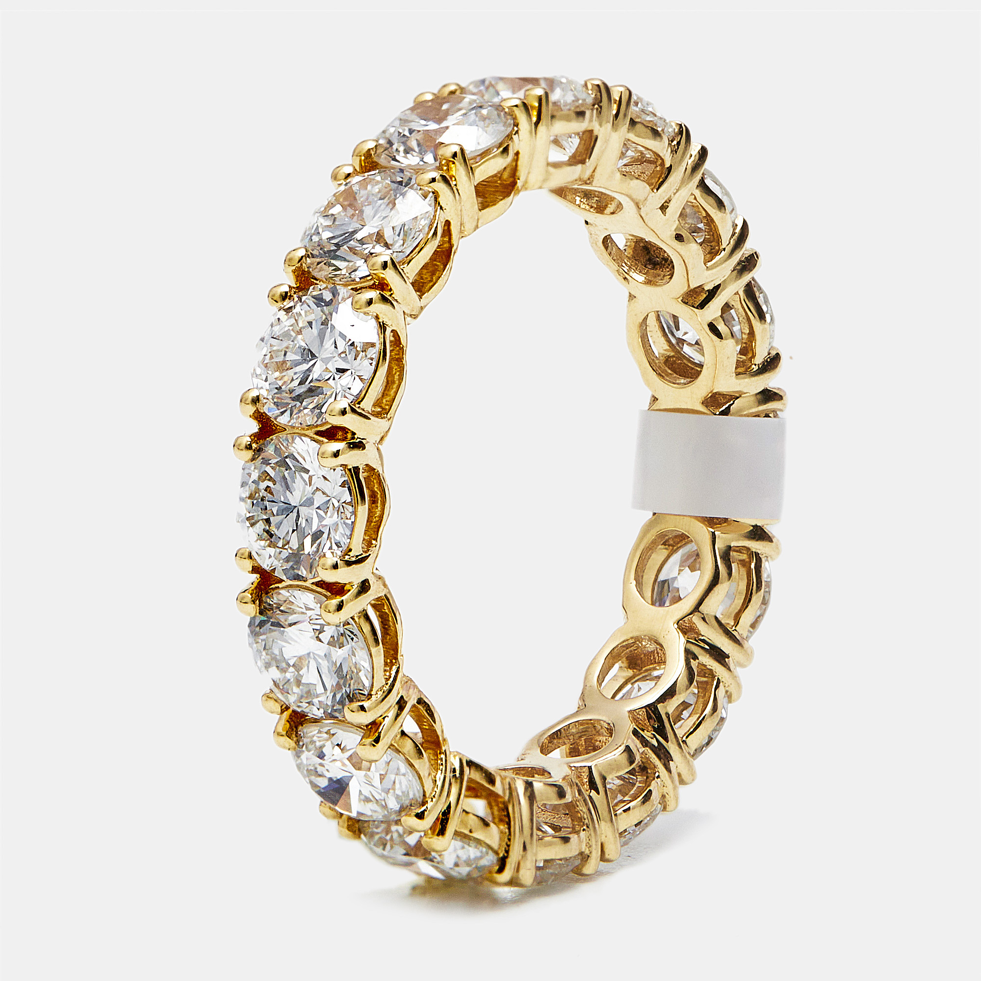 

4.4 cts Round Brilliant Lab Grown Diamonds 18k Yellow Gold Eternity Band Ring Size