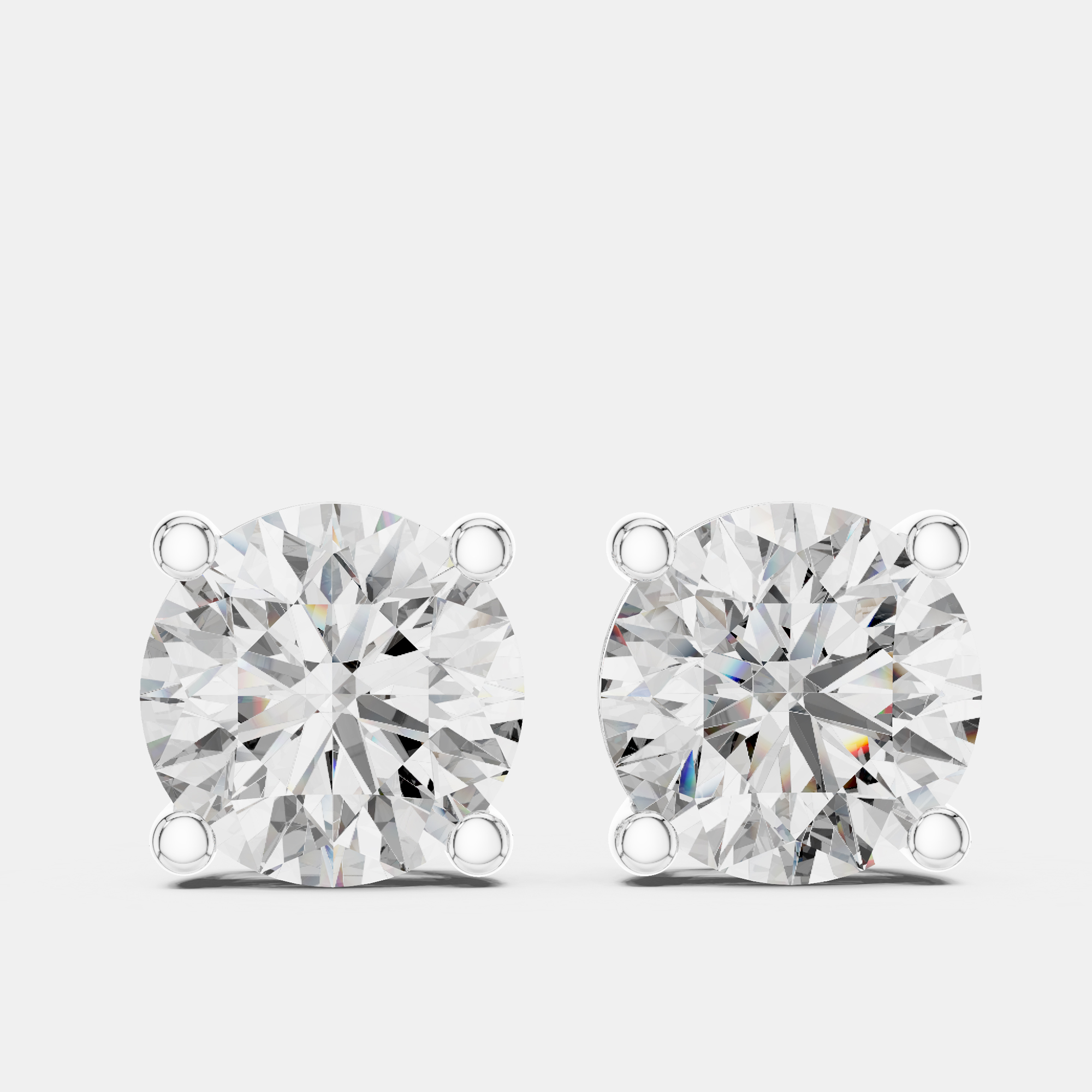 

4.00 cts Round Cut 18k White Gold Lab Grown Diamond Stud Earrings