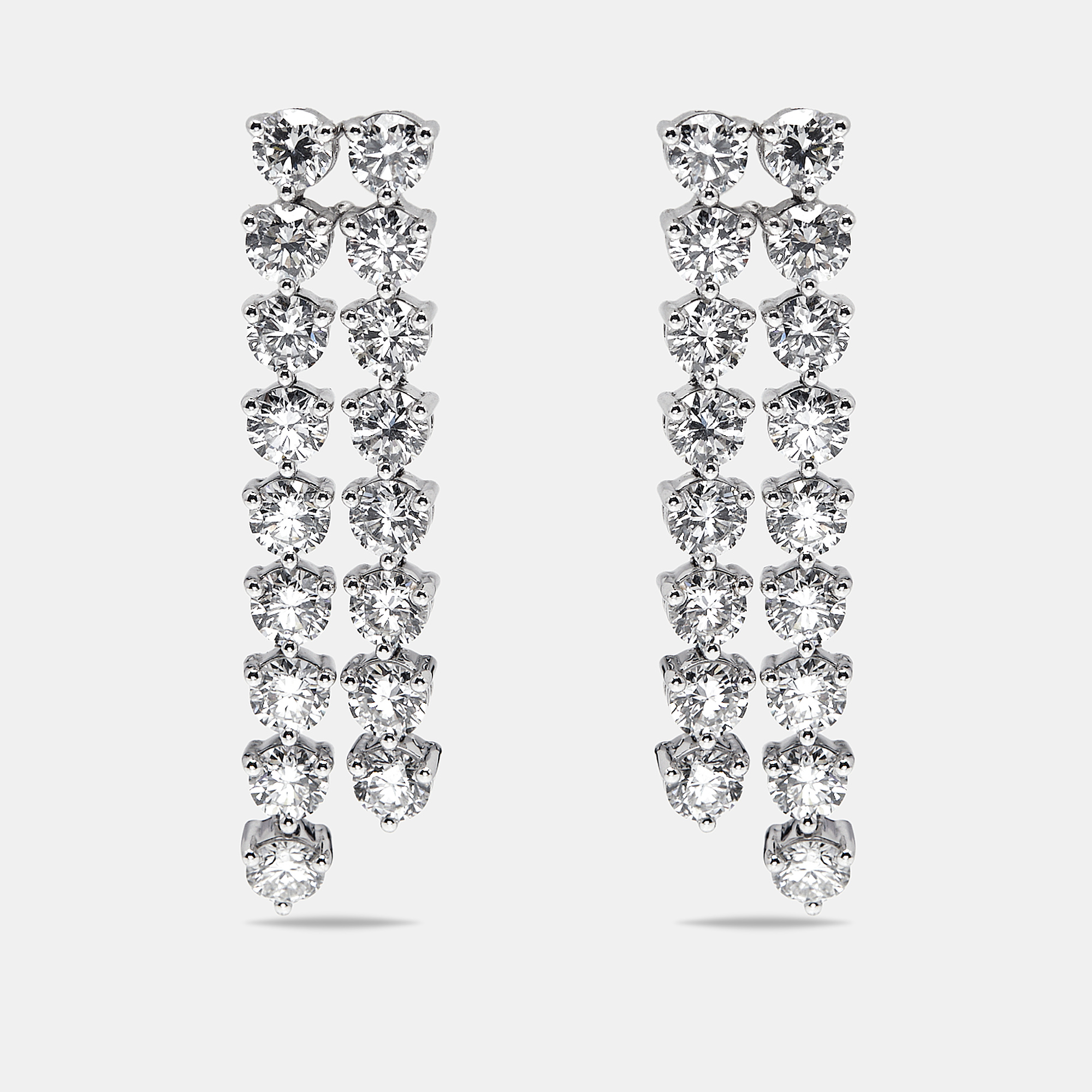 Pre-owned The Diamond Edit 9.7 Cts Round Lab Grown Diamonds 18k White Gold Earrings