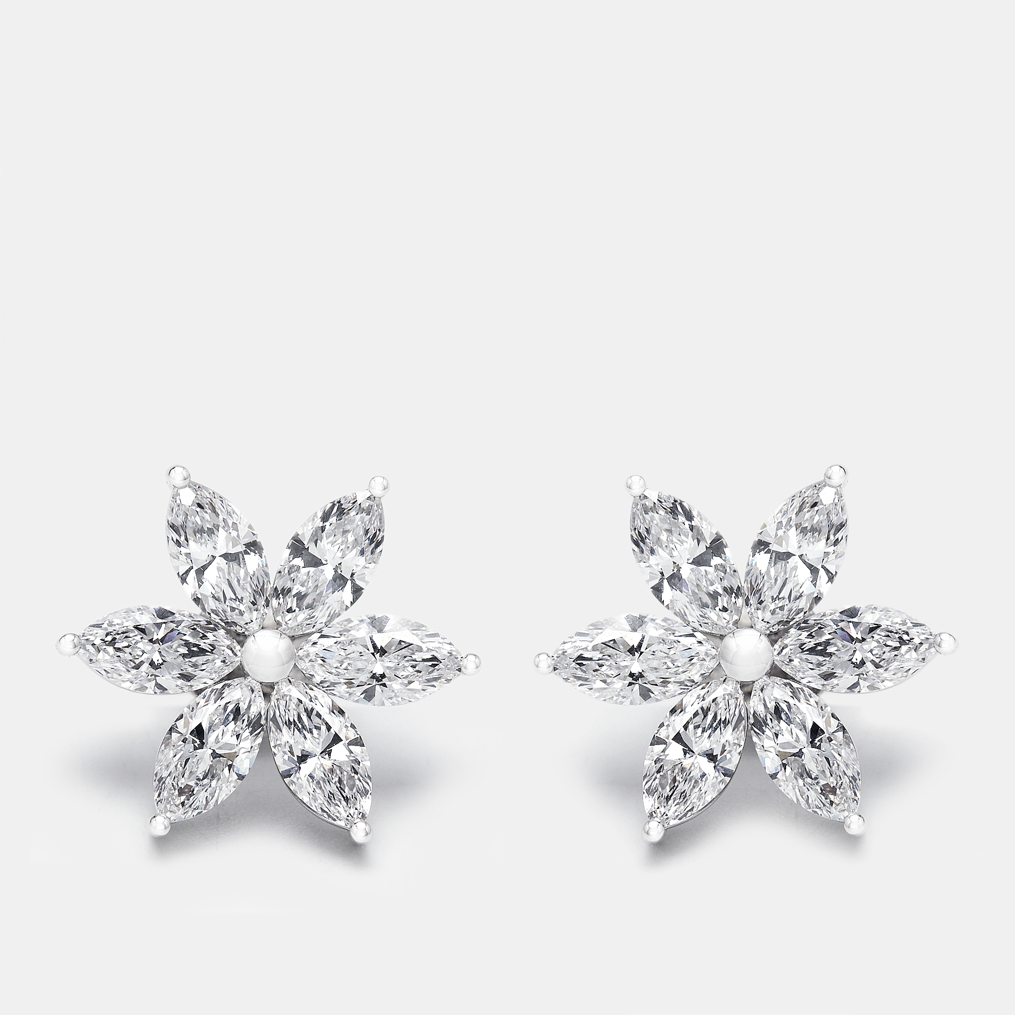 Pre-owned The Diamond Edit 5.7 Cts Marquise Lab Grown Diamonds 18k White Gold Earrings