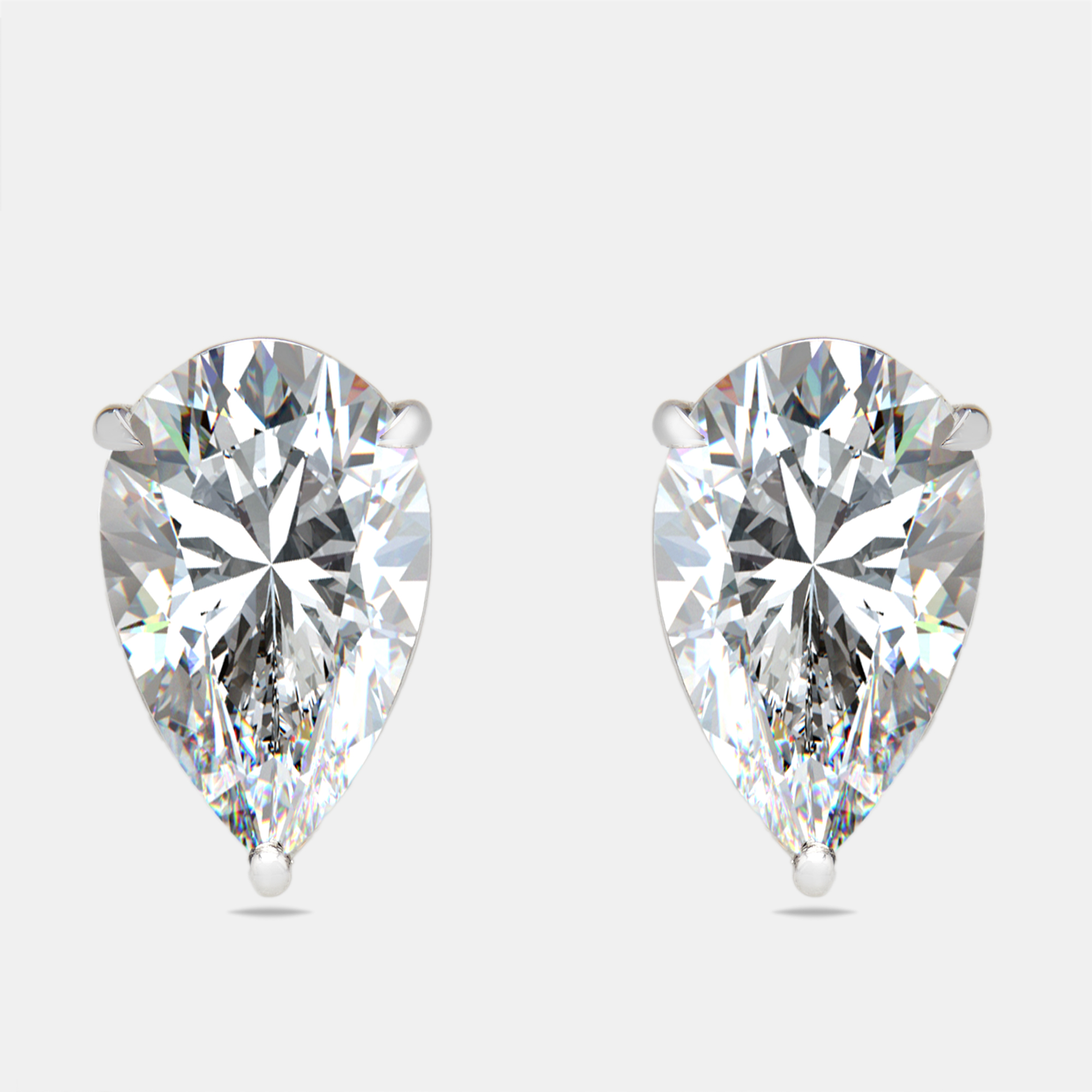 

4 cts Pear Lab Grown Diamonds 18k White Gold Earrings