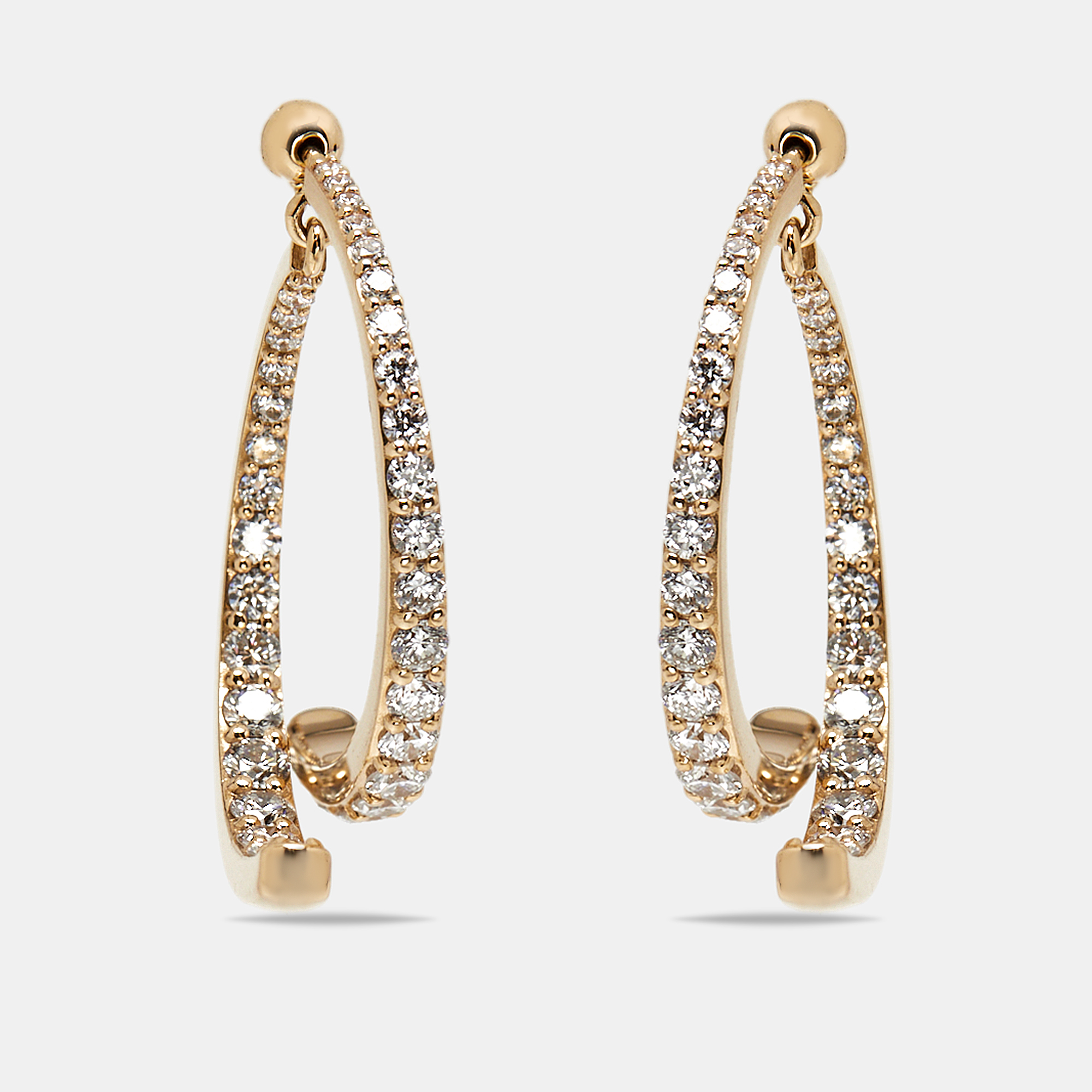 

2.1 cts Round Lab Grown Diamonds 18k Yellow Gold Earrings