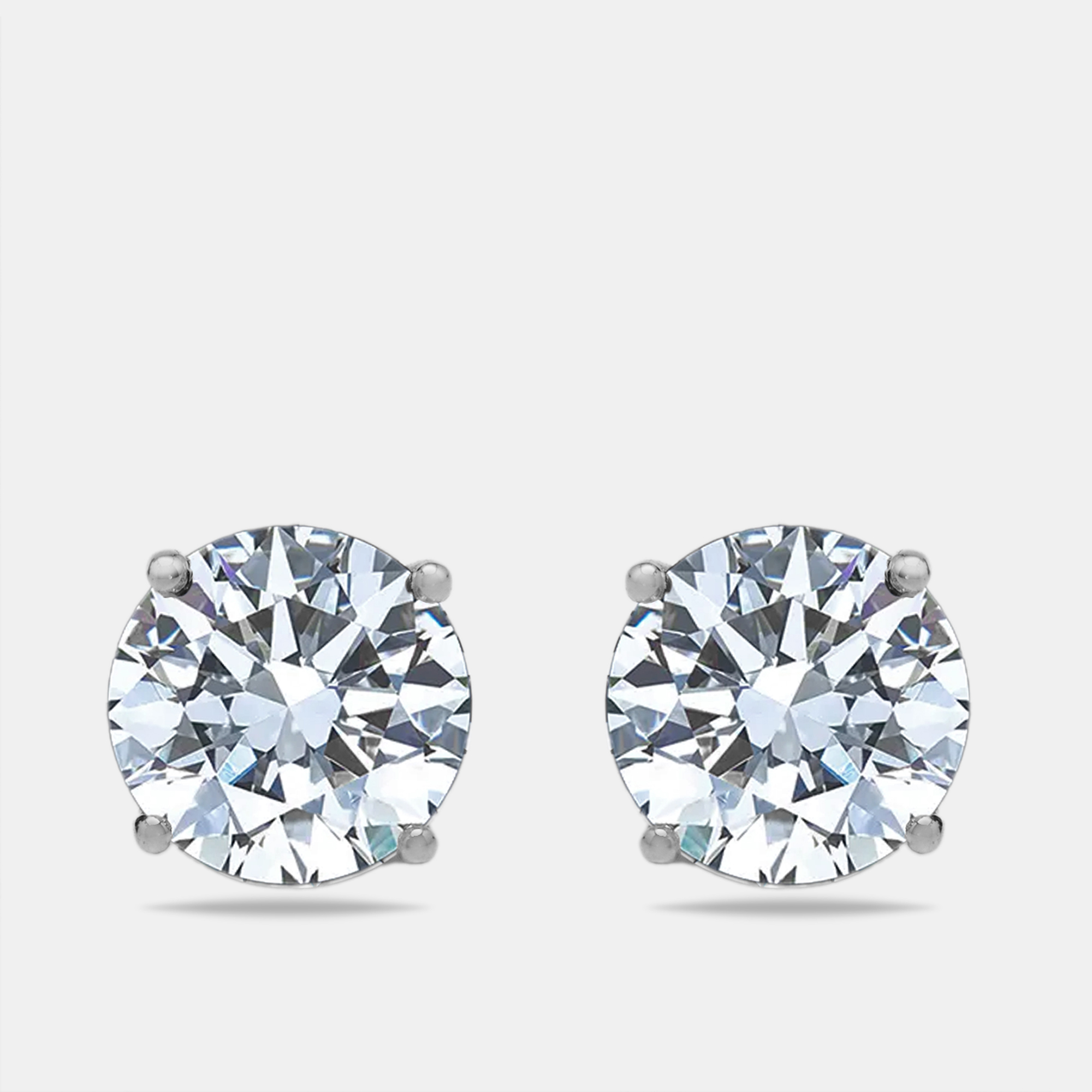 Pre-owned The Diamond Edit 6 Cts Round Lab Grown Diamonds 18k White Gold Earrings