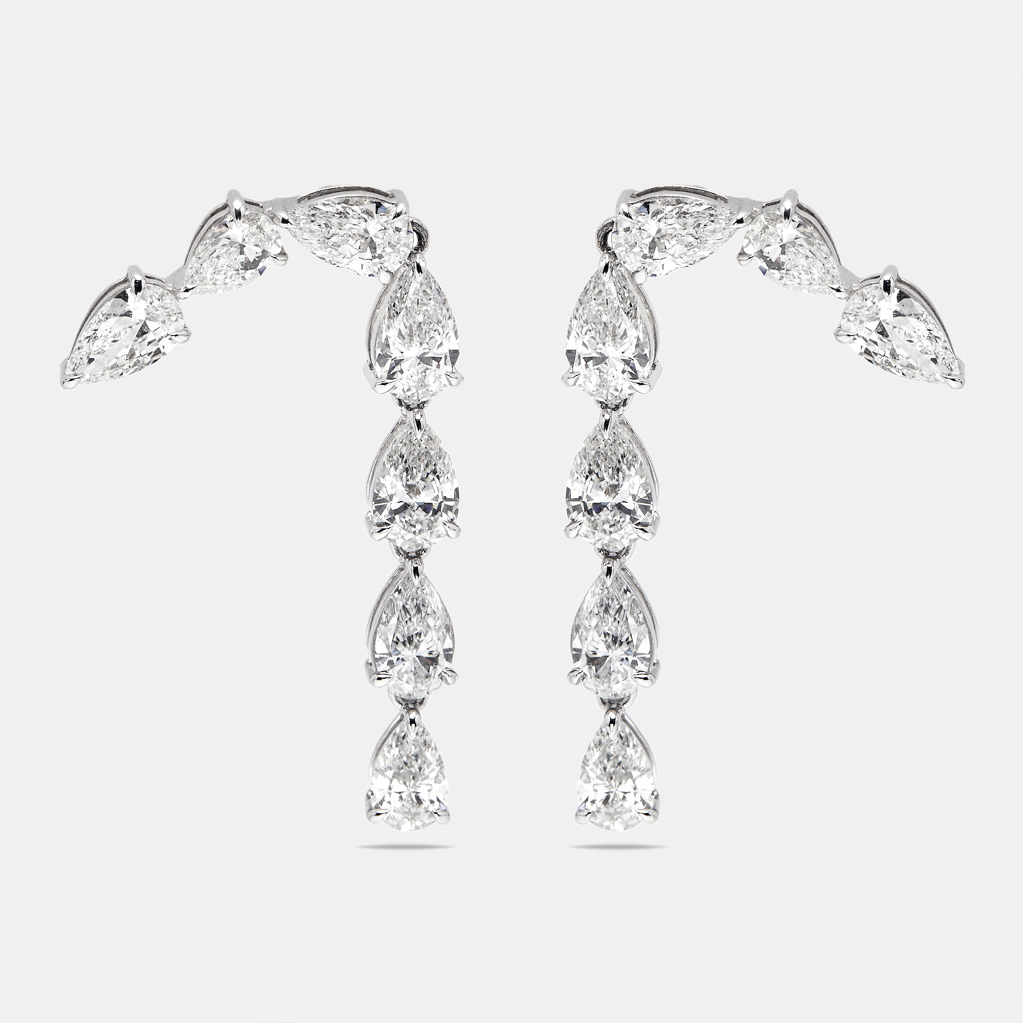 

8.00 cts Pear Lab Grown Diamonds 18k White Gold Earrings