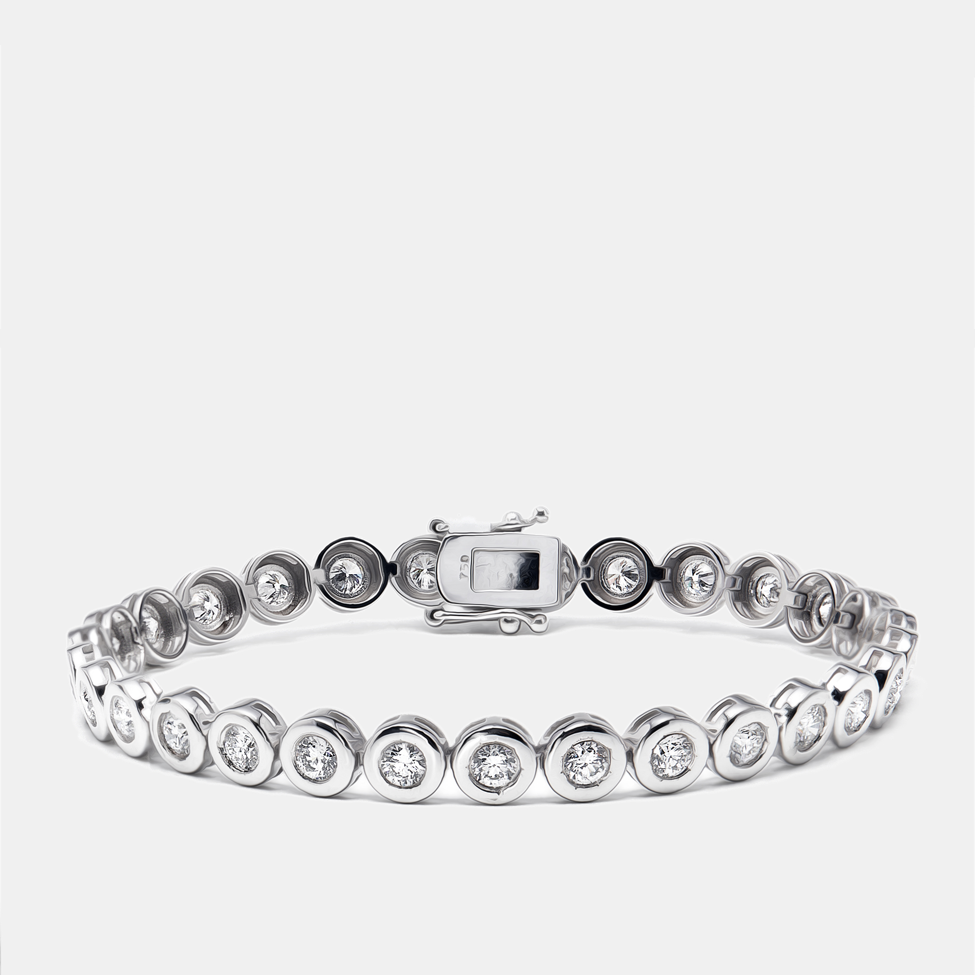 Pre-owned The Diamond Edit 2.9 Cts Round Lab Grown Diamonds 18k White Gold Bracelet