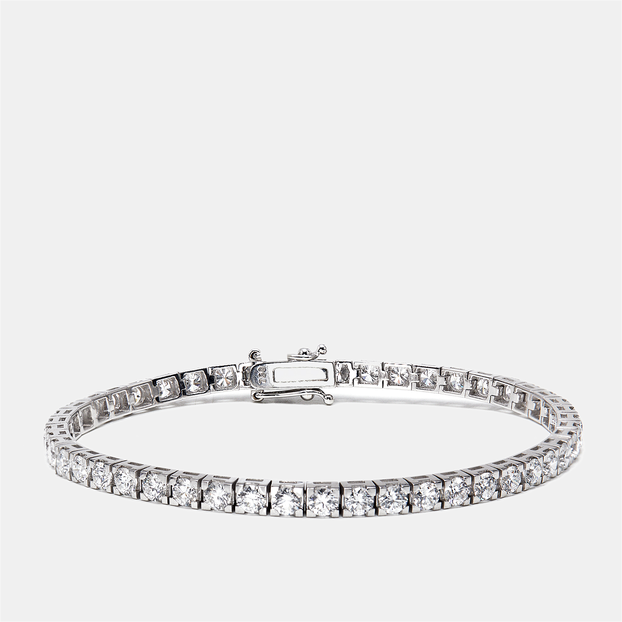 Pre-owned The Diamond Edit 4.8 Cts Round Lab Grown Diamonds 18k White Gold Bracelet