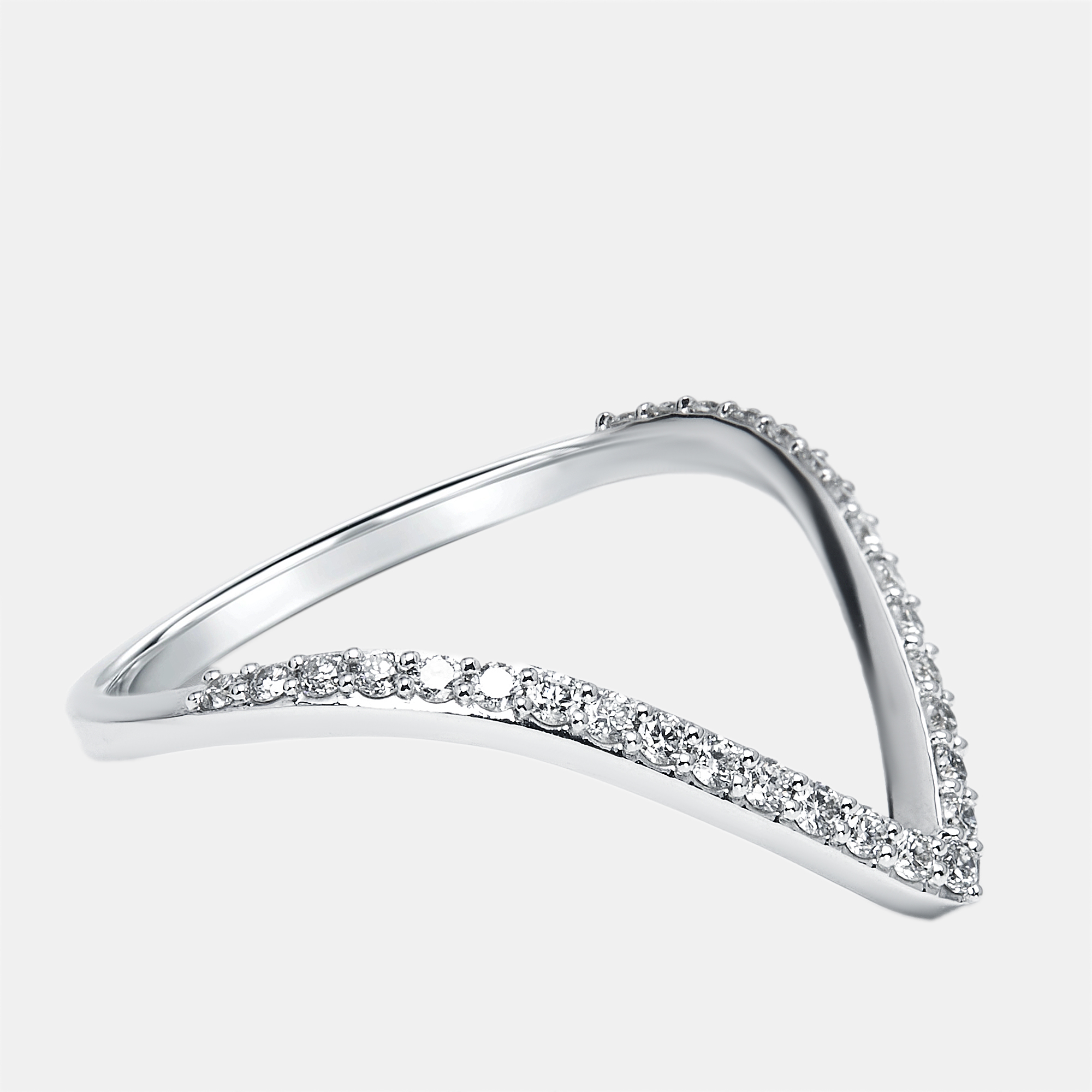 

0.28 cts Round Lab Grown Diamonds 18k White Gold Ring Size