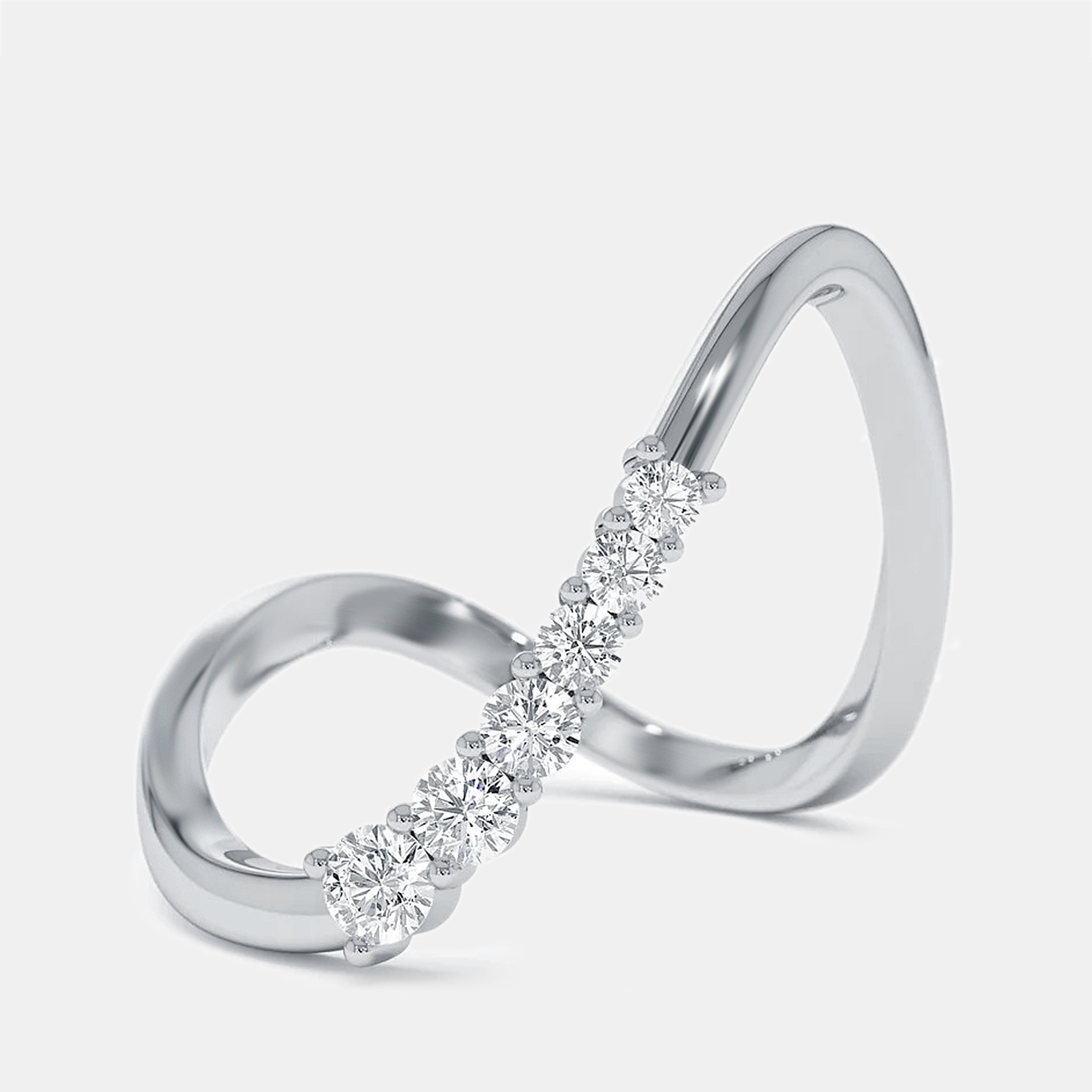 

0.35 cts Round Lab Grown Diamonds 18k White Gold Ring Size