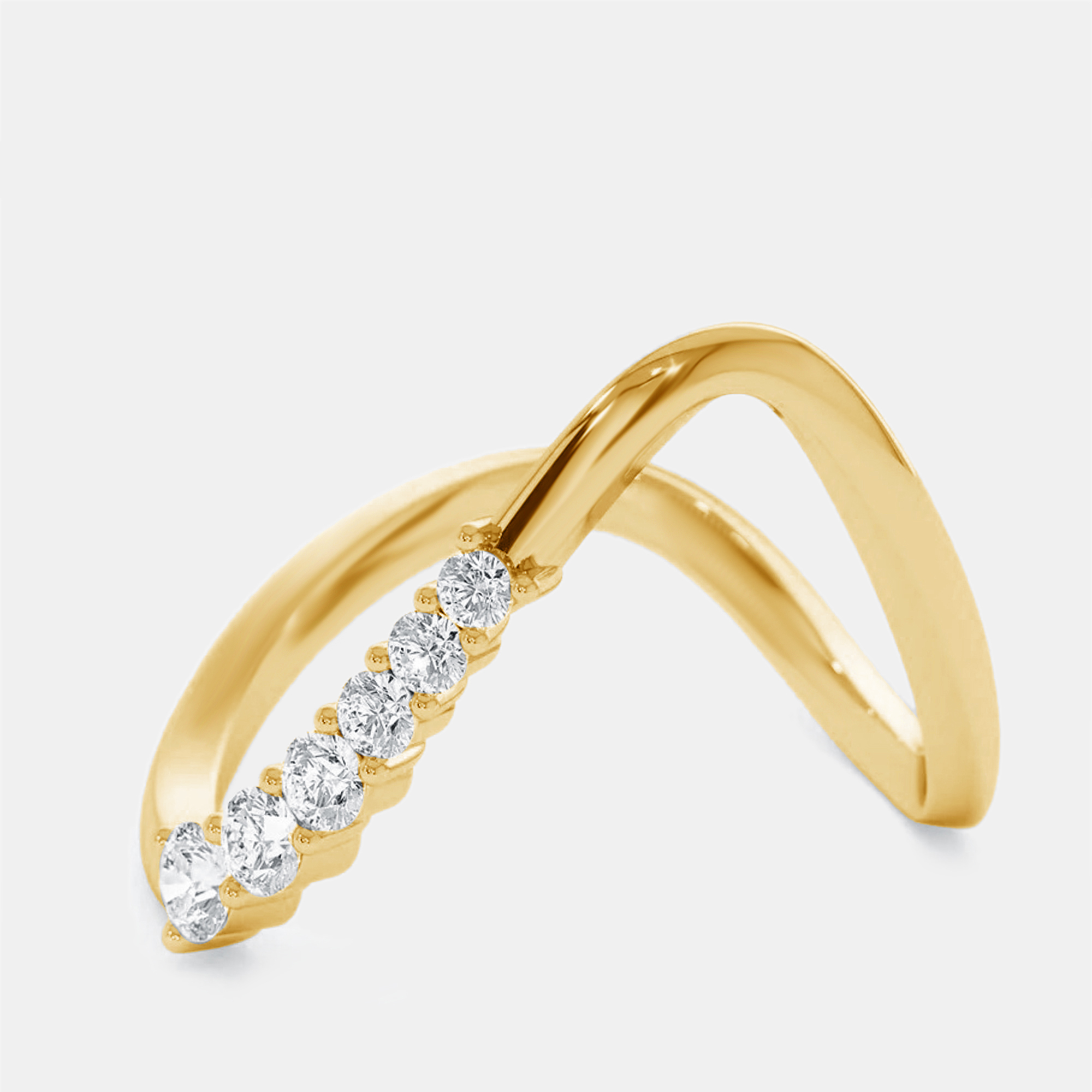 Pre-owned The Diamond Edit 0.35 Cts Round Lab Grown Diamonds 18k Yellow Gold Ring Size 51