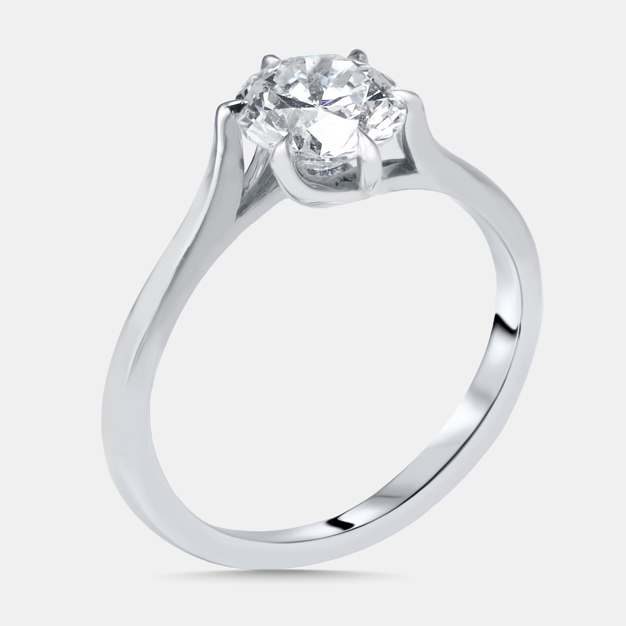 

1.00 cts Round Lab Grown Diamonds 18k White Gold Ring Size