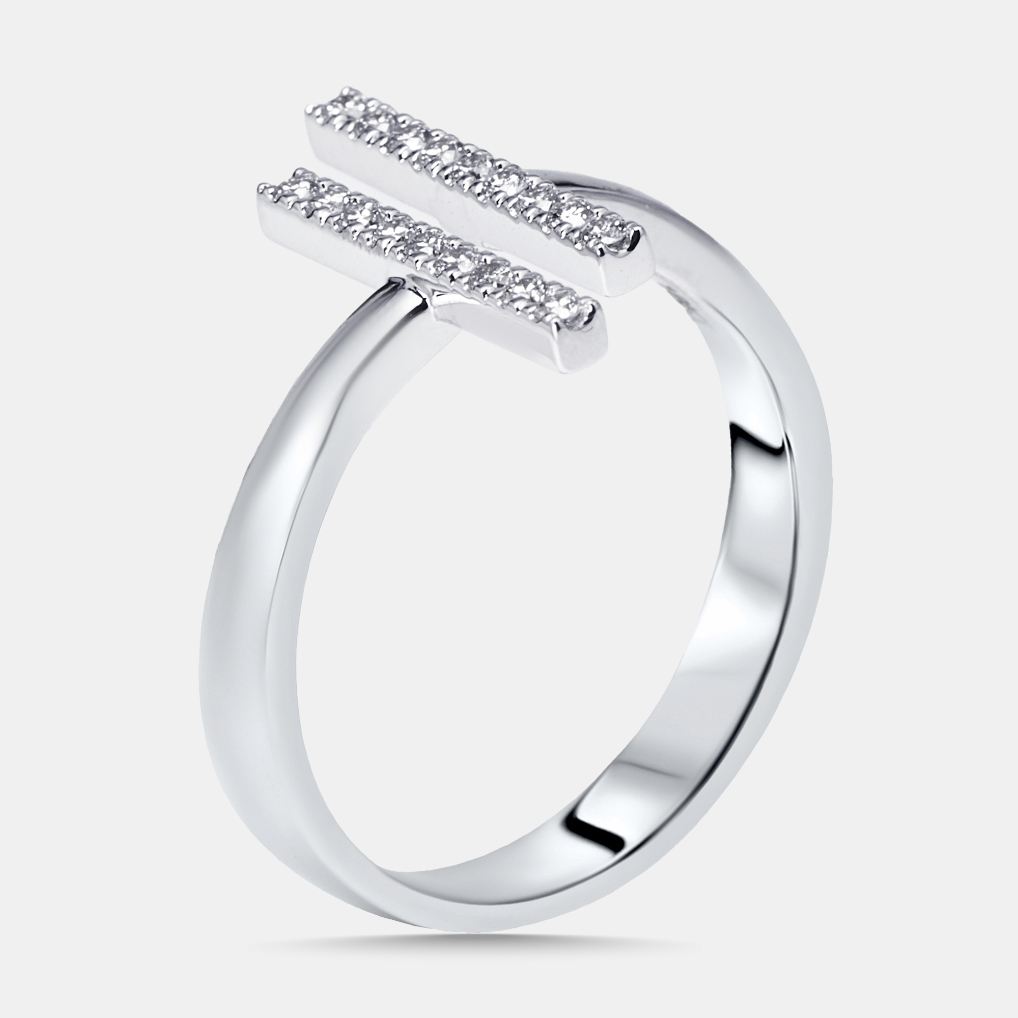 

0.18 cts Round Lab Grown Diamonds 18k White Gold Ring Size