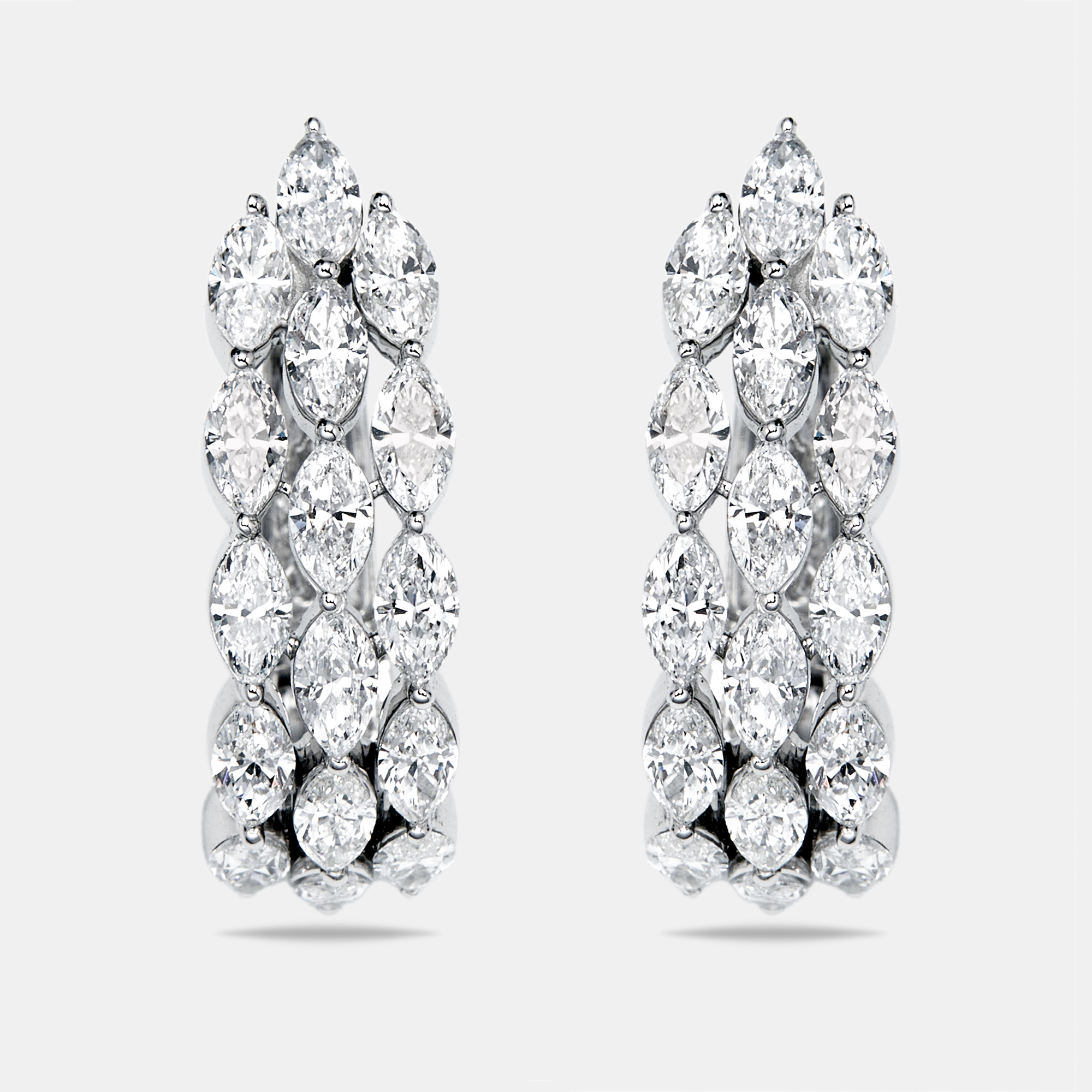 

2.3 cts Marquise Lab Grown Diamond 18k White Gold Earrings