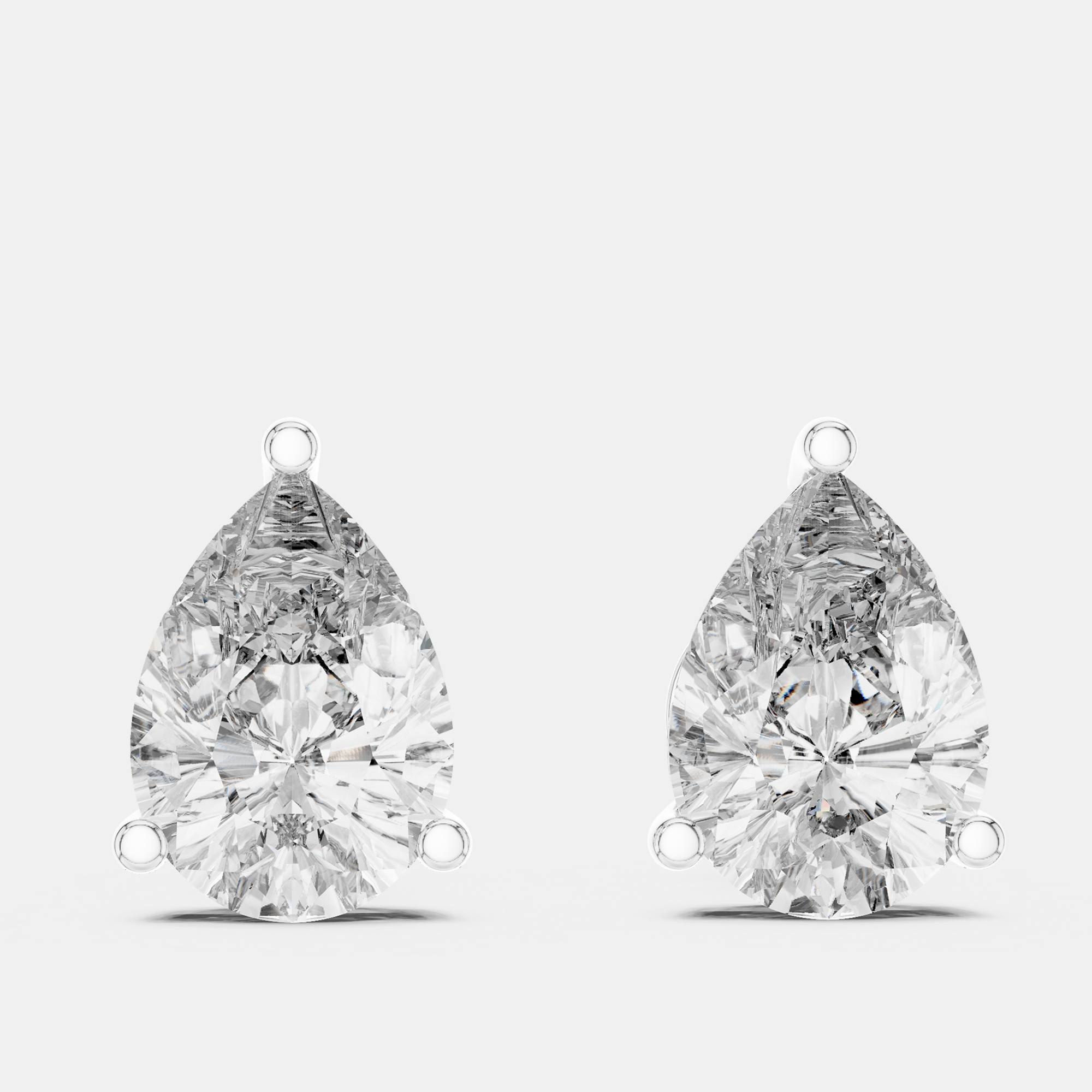 

4.00 cts Pear Cut 18k White Gold Lab Grown Diamond Stud Earrings