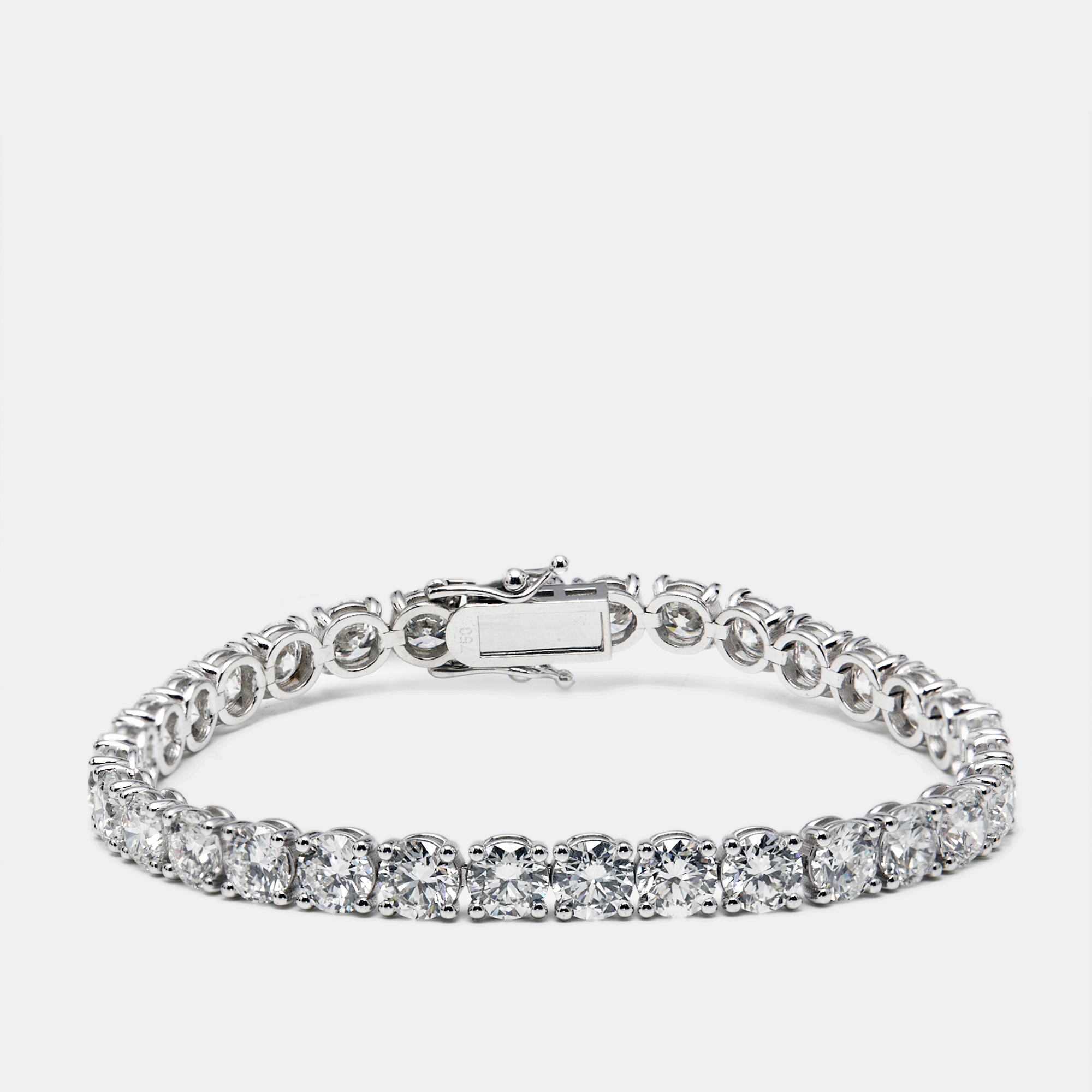 Pre-owned The Diamond Edit 17.4 Cts Round Lab Grown Diamonds 14k White Gold Bracelet