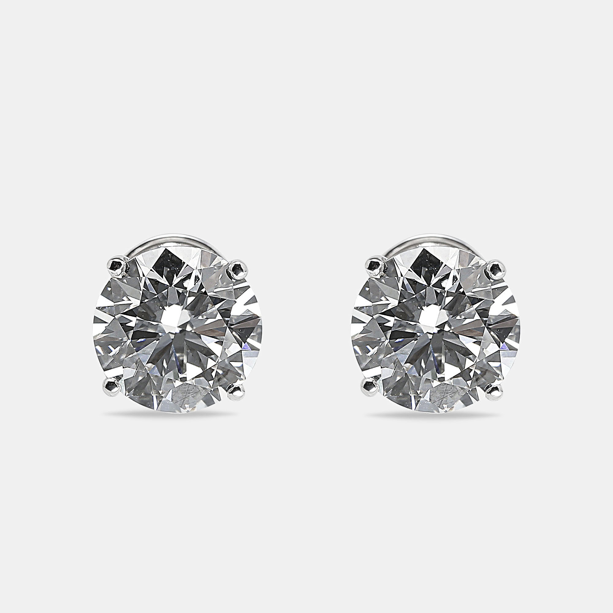

6 cts Round Lab Grown Diamonds 18k White Gold Earrings