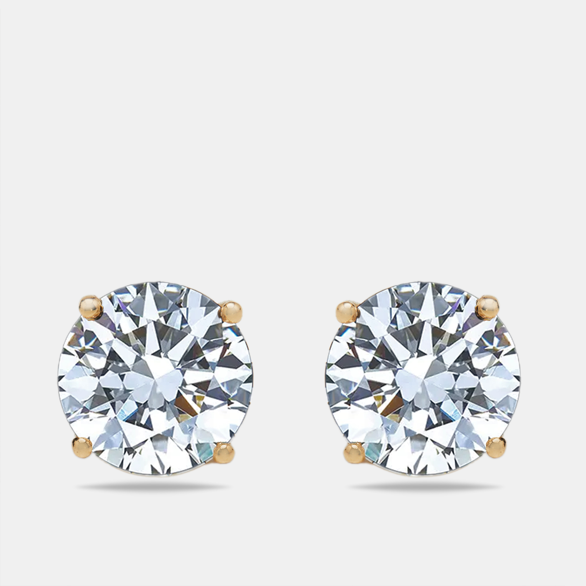 

6 cts Round Lab Grown Diamonds 18k Yellow Gold Earrings