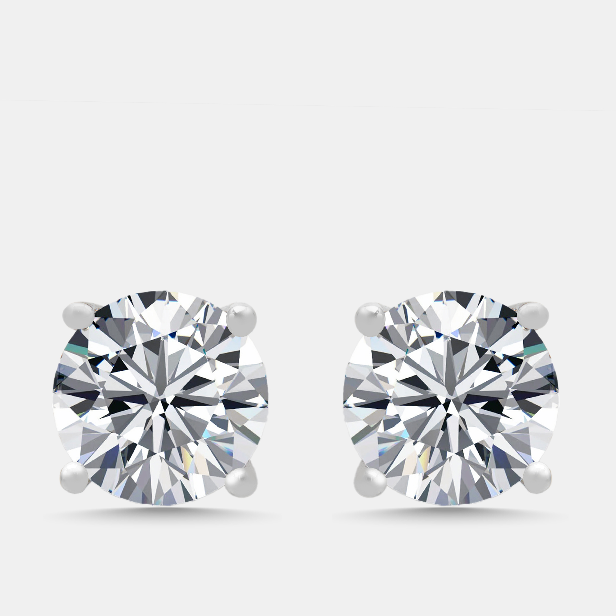 

4 cts Round Lab Grown Diamonds 18k White Gold Earrings