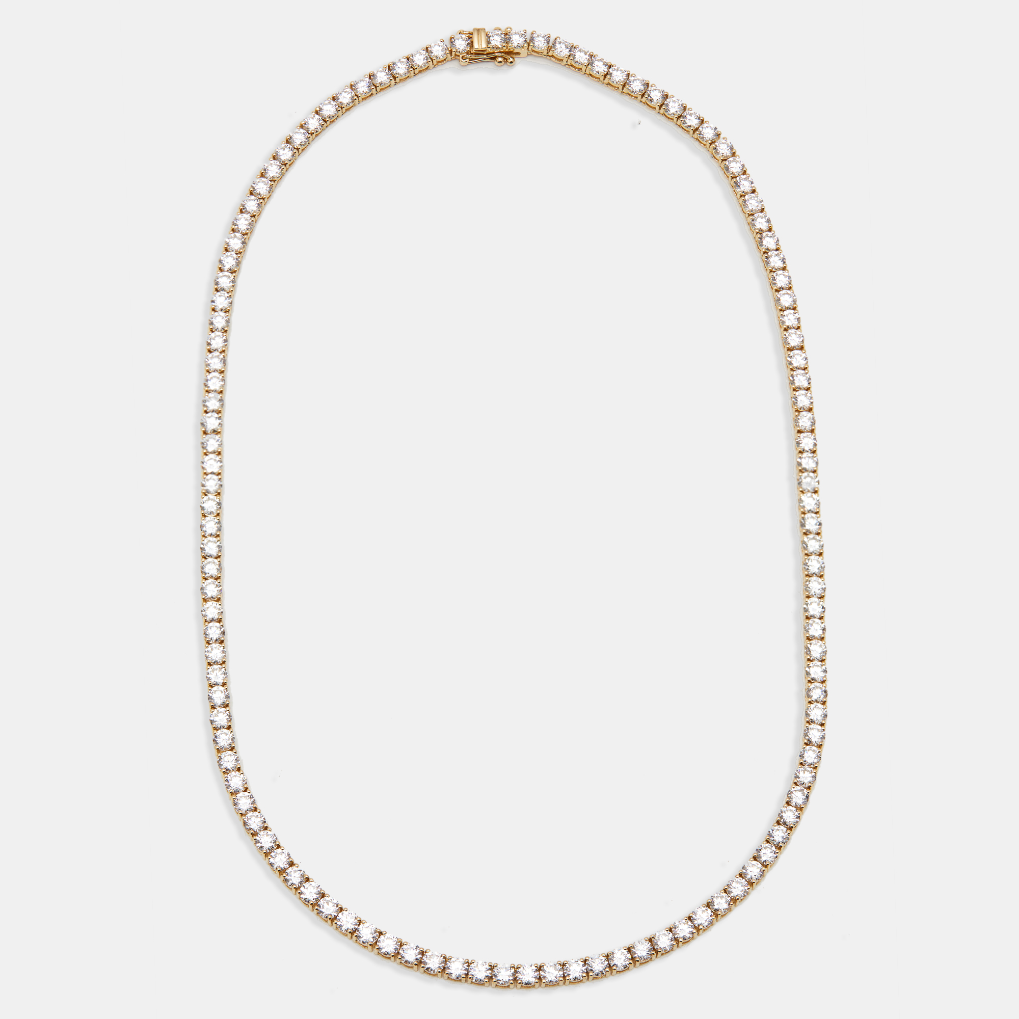 

19.4 cts Round Lab Grown Diamonds 18k Yellow Gold Necklace