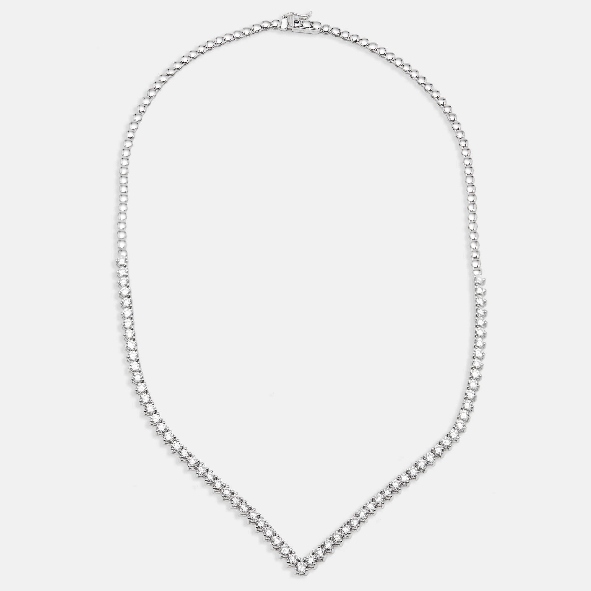 

7.3 cts Round Lab Grown Diamonds 18k White Gold Necklace