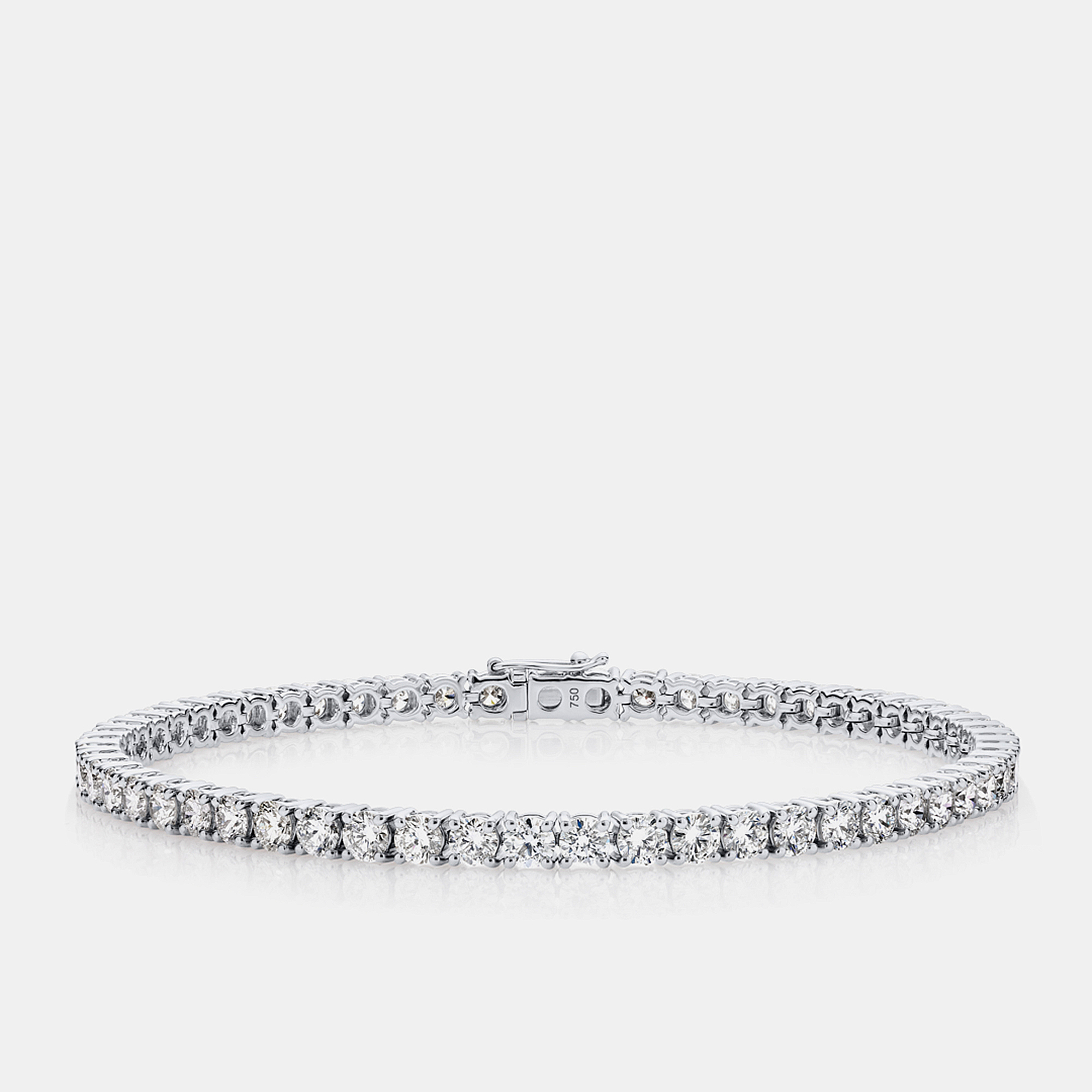 

7.20 cts Round Brilliant Cut Lab Grown Diamonds 18k White Gold Tennis Bracelet