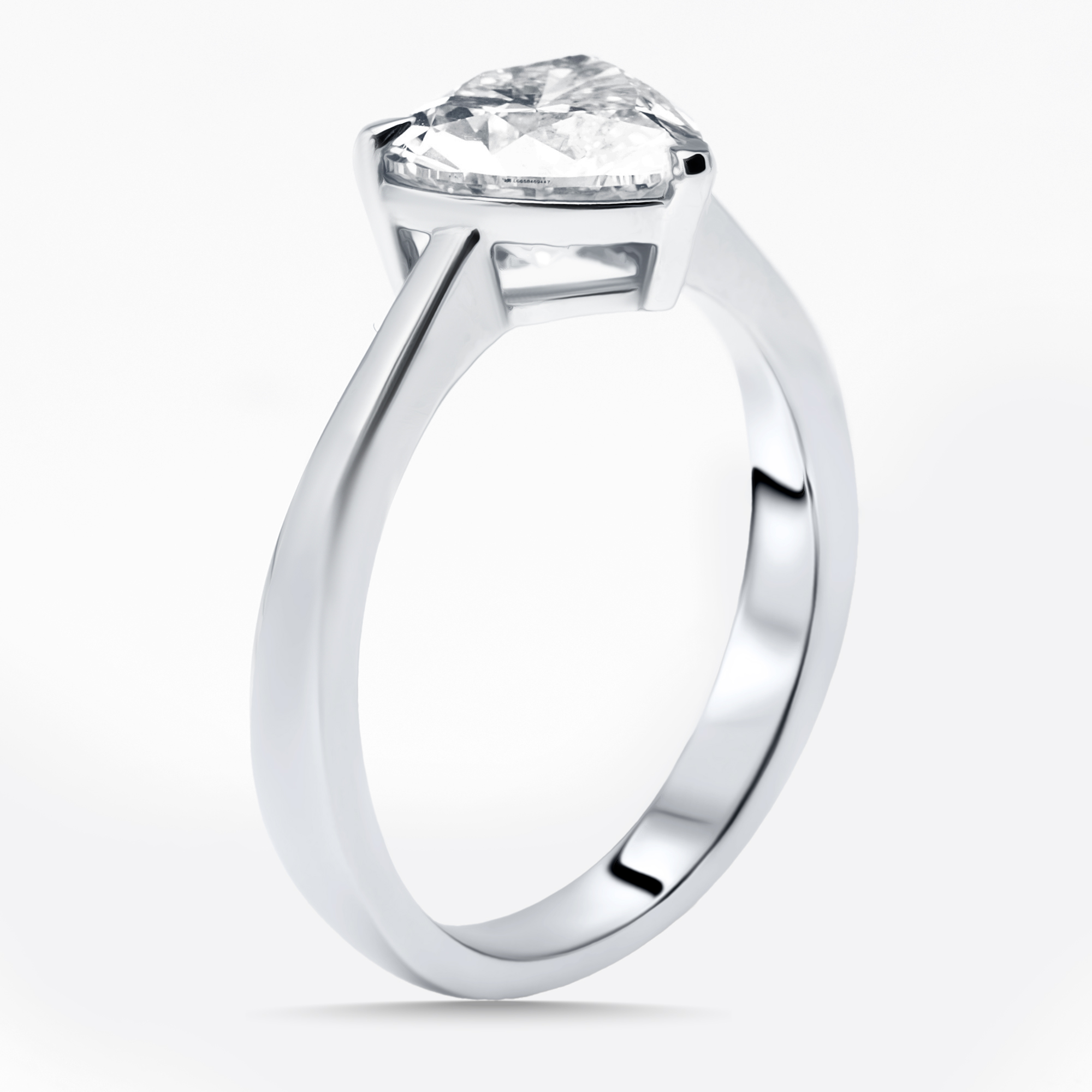 

2.06 cts Heart Lab Grown Diamond 18K White Gold Ring Size