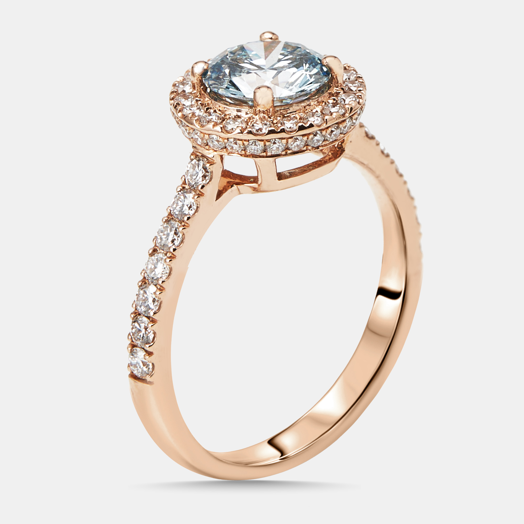 

1.5 cts Round Lab Grown Diamonds 18k Rose Gold Ring Size