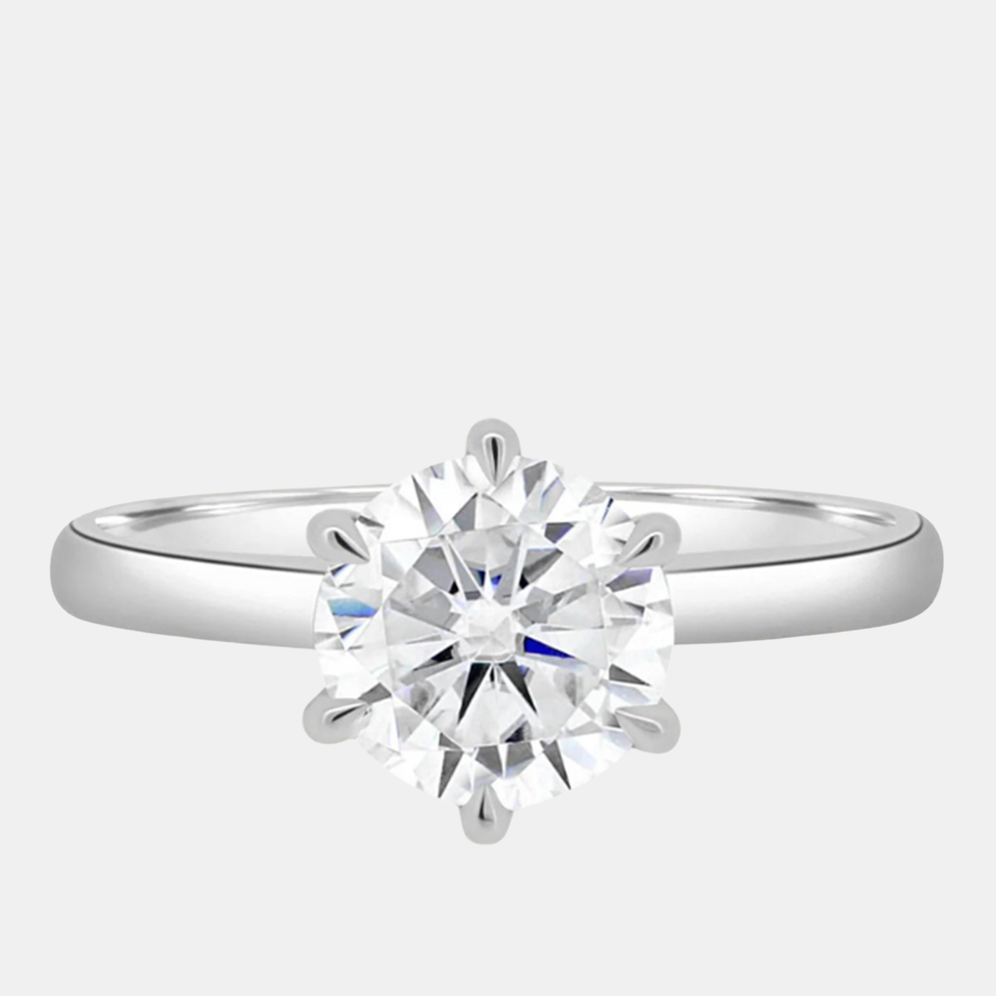 

1.5 cts Round Lab Grown Diamond 18k White Gold Wedding Ring Size