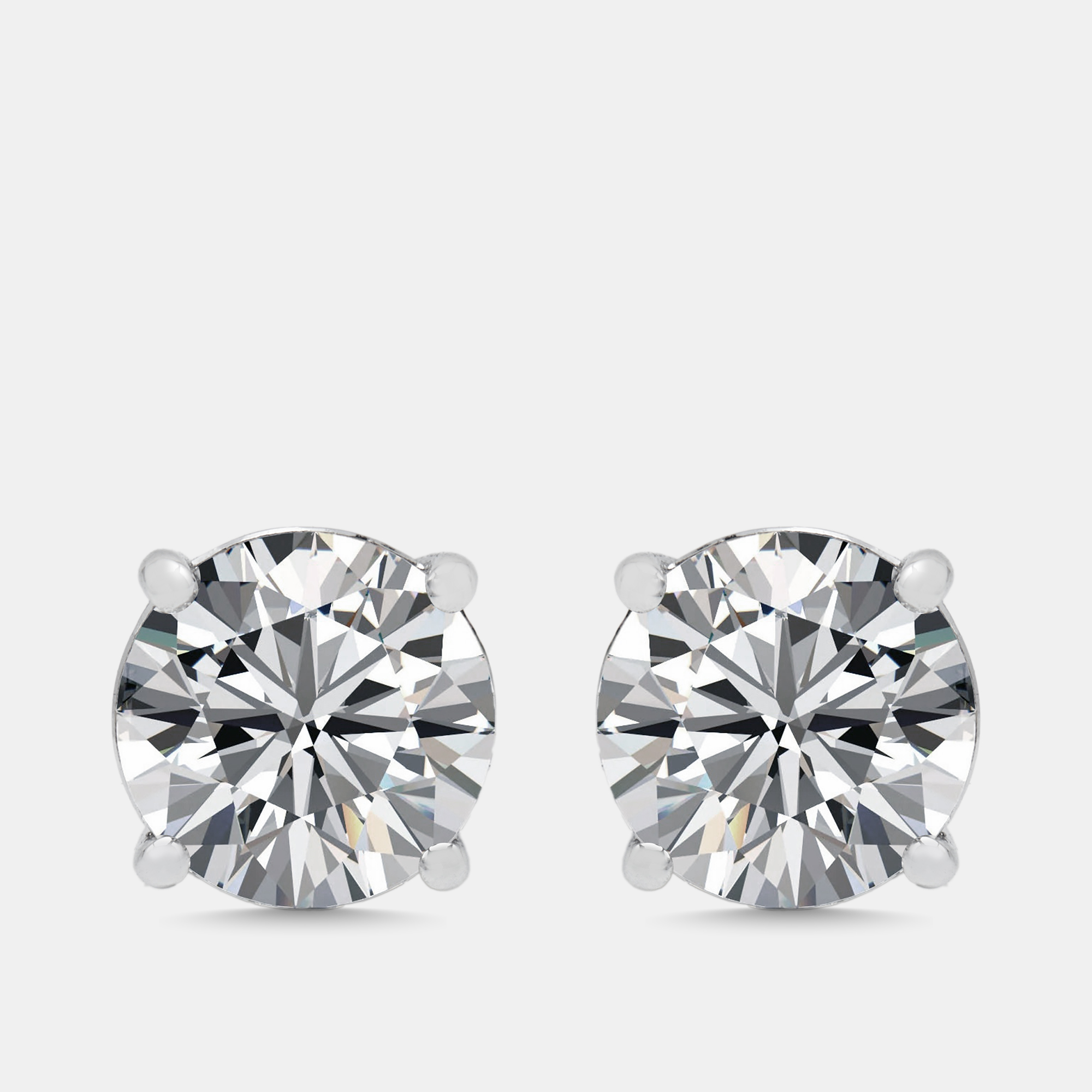 

2.02 cts Round Lab Grown Diamond 18K White Gold Earring