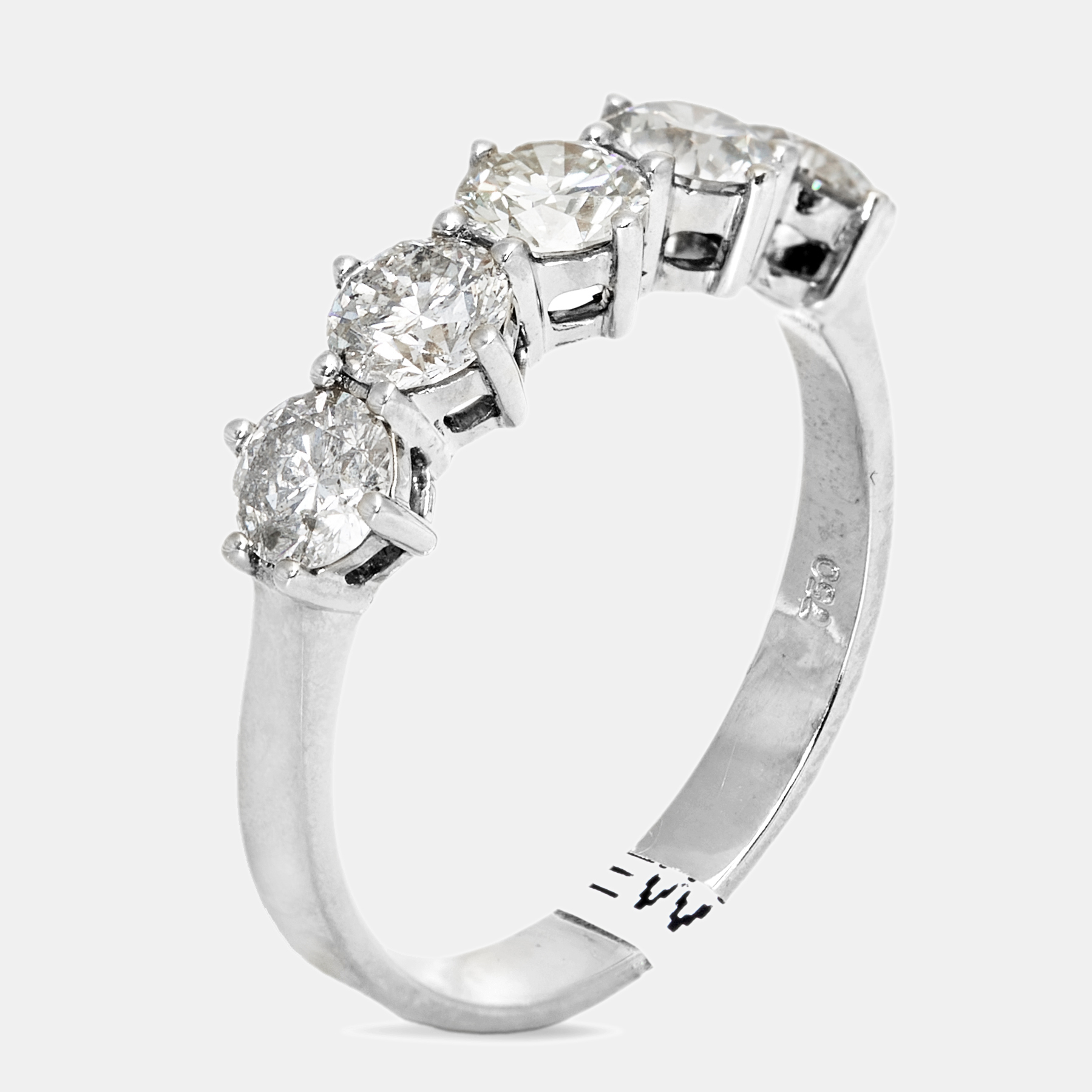 Pre-owned The Diamond Edit 18k White Gold 1.5 Ct Diamond Ring Eu 55