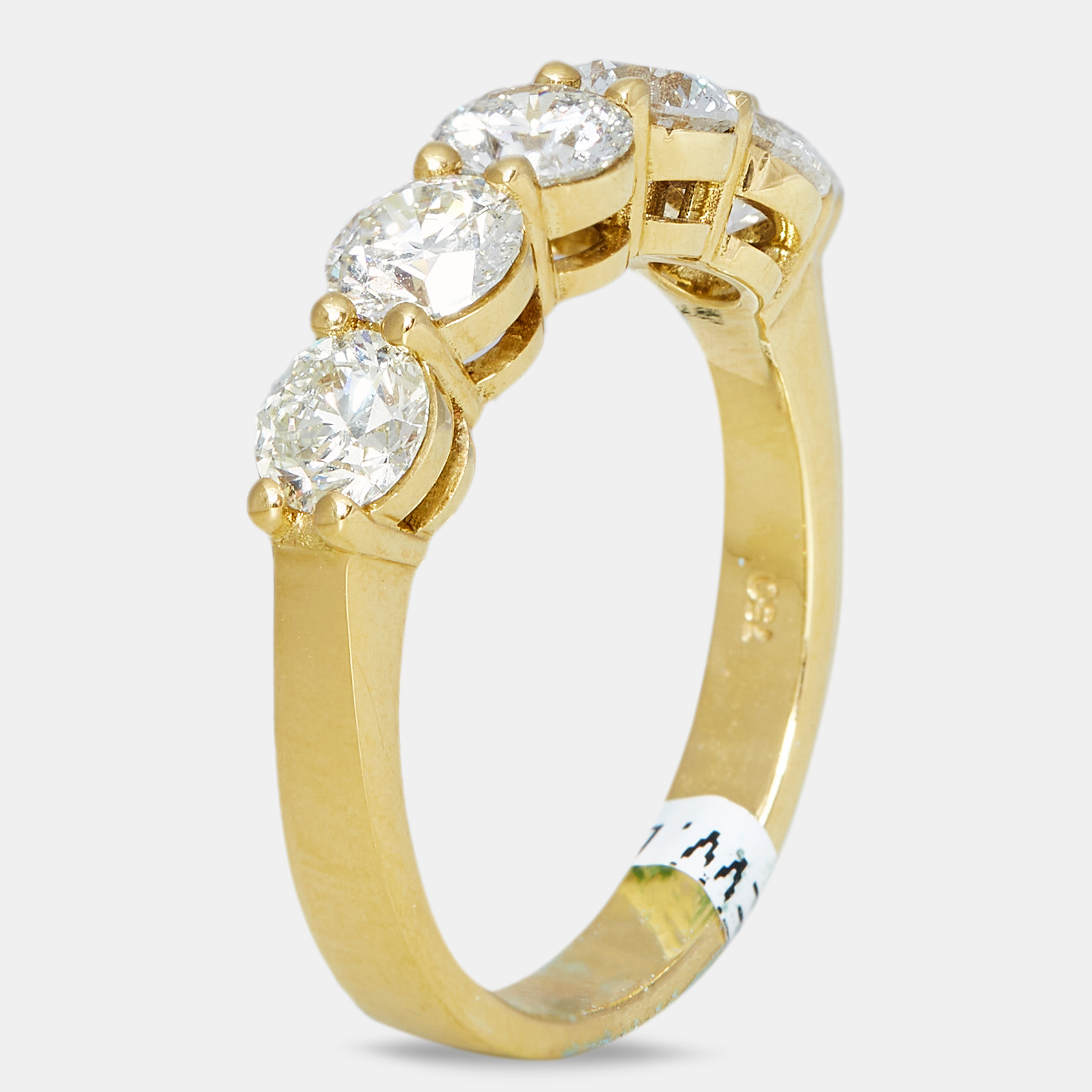 Pre-owned The Diamond Edit 18k Yellow Gold 1 Ct Diamond Ring Eu 55