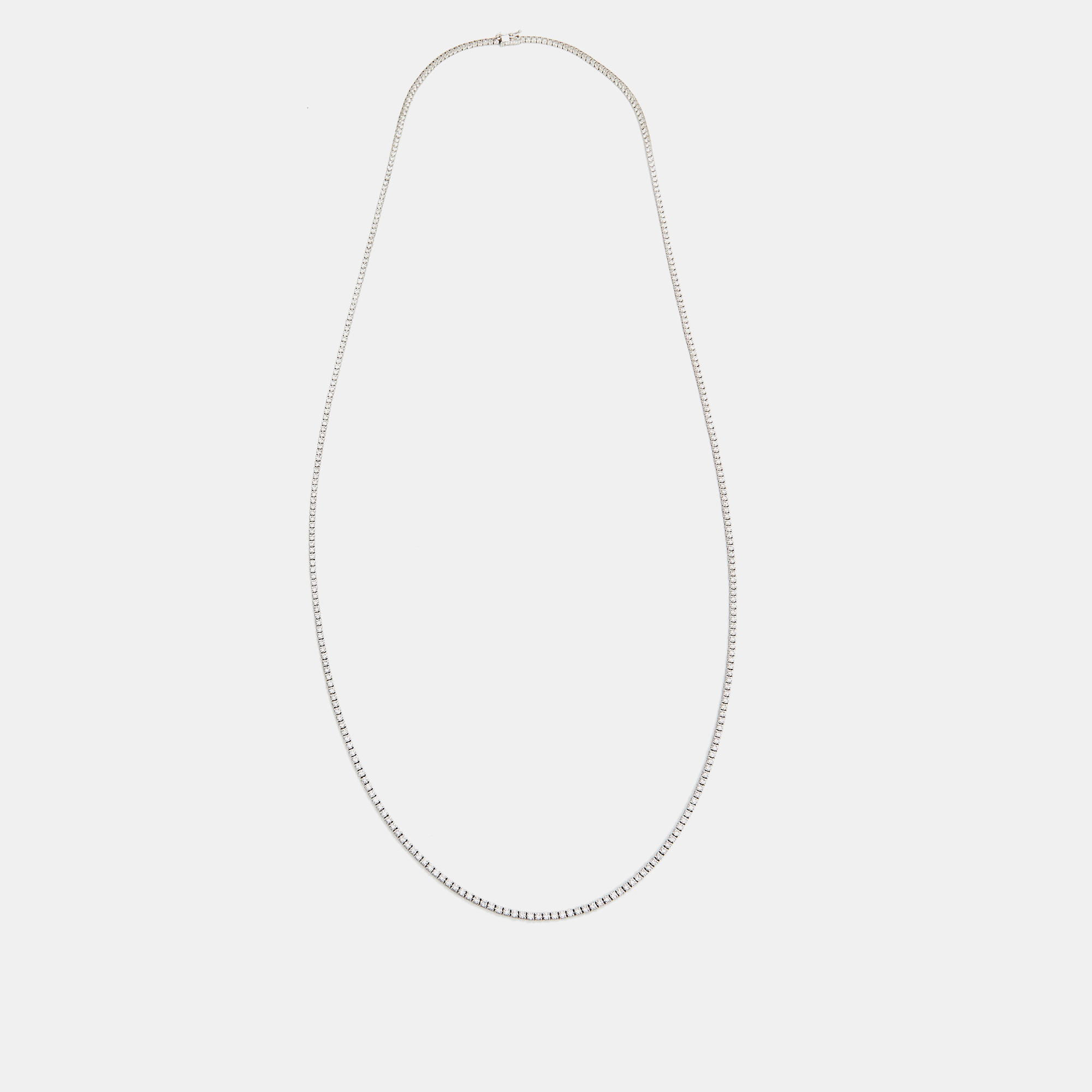 

Elegant Diamond 11.2 cts 18k White Gold Tennis Necklace