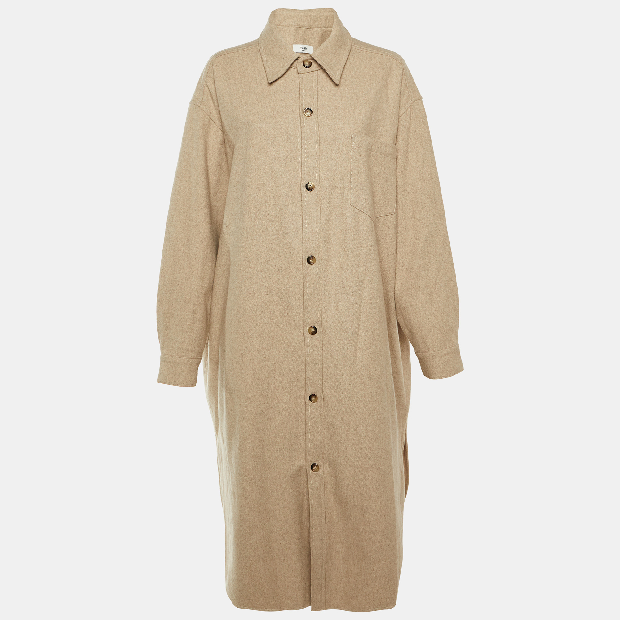 

The Frankie Shop Beige Wool Blend Long Shaula Coat M