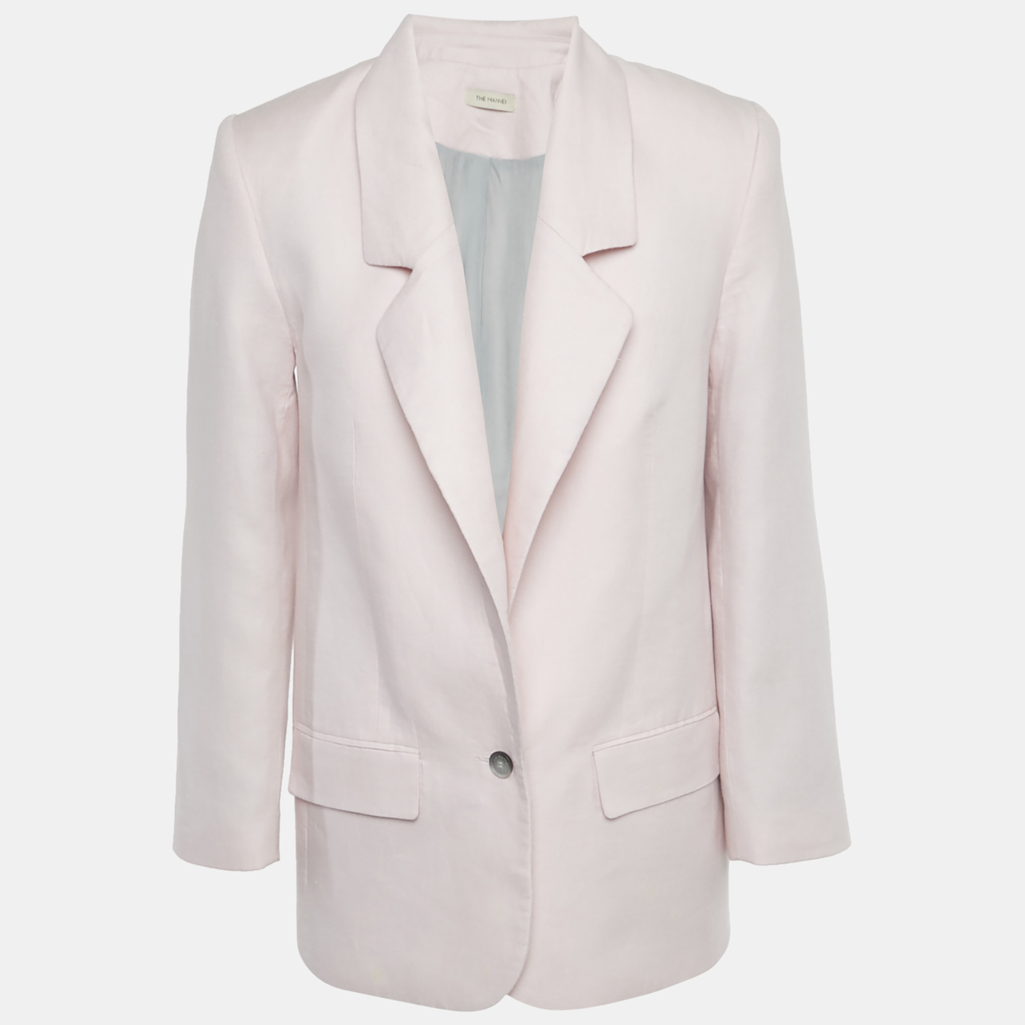 Pre-owned The Mannei Pink Linen Single Breasted Oversized Volterra Blazer S