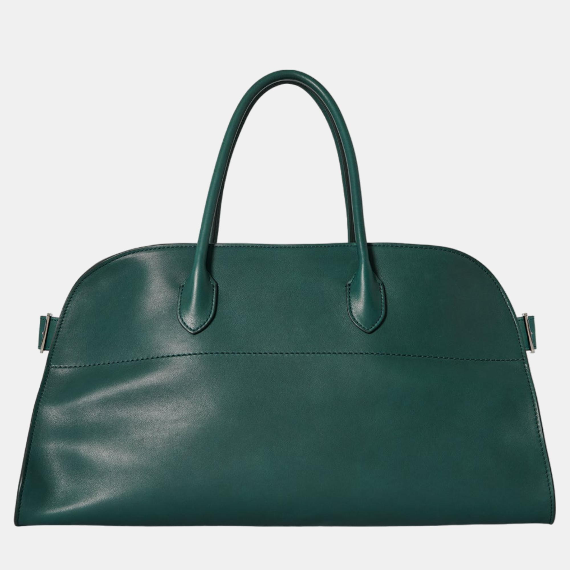 

The Row Cyprus Calfskin Leather EW Margaux Shoulder Bag, Green