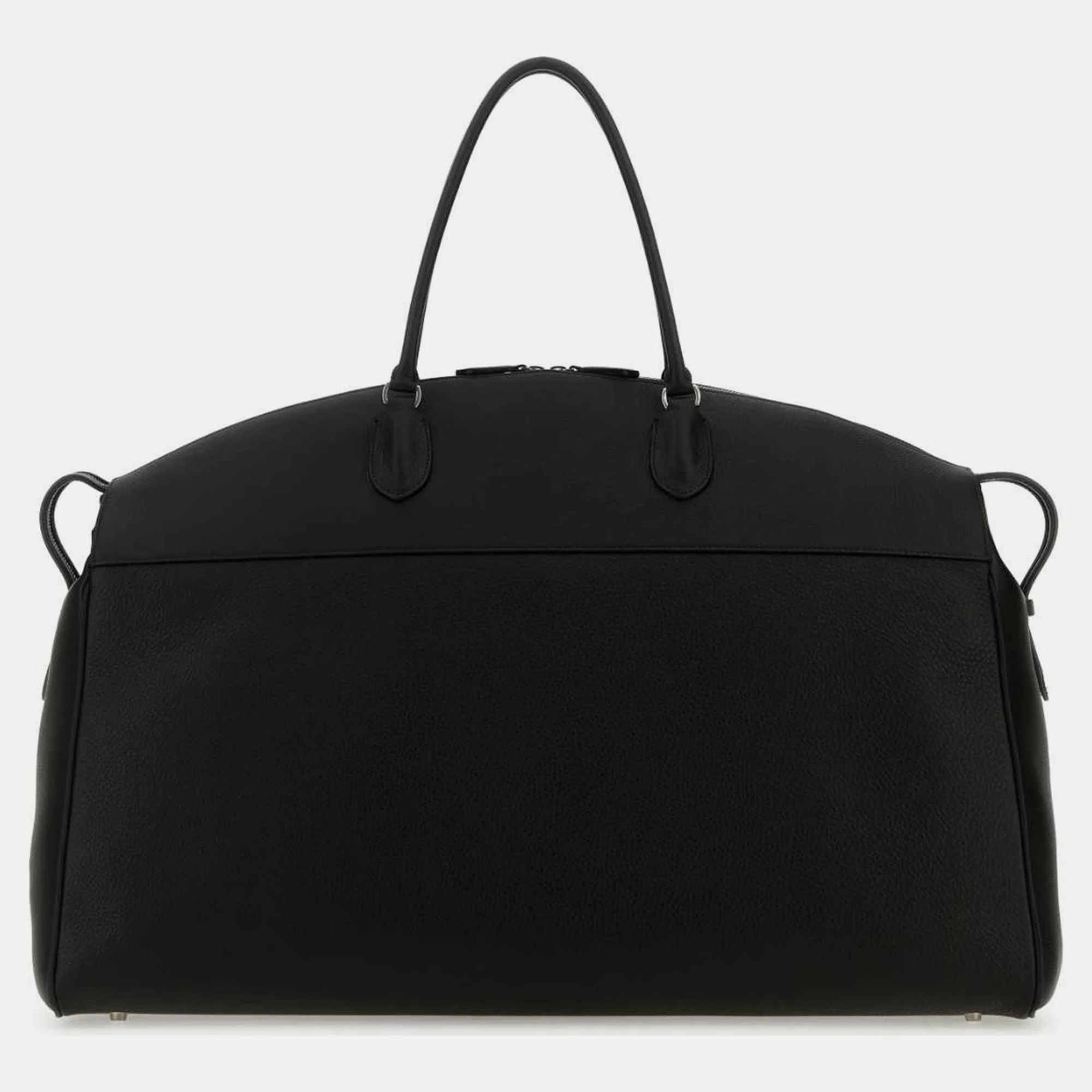 Black Leather George Travel Duffle Bag