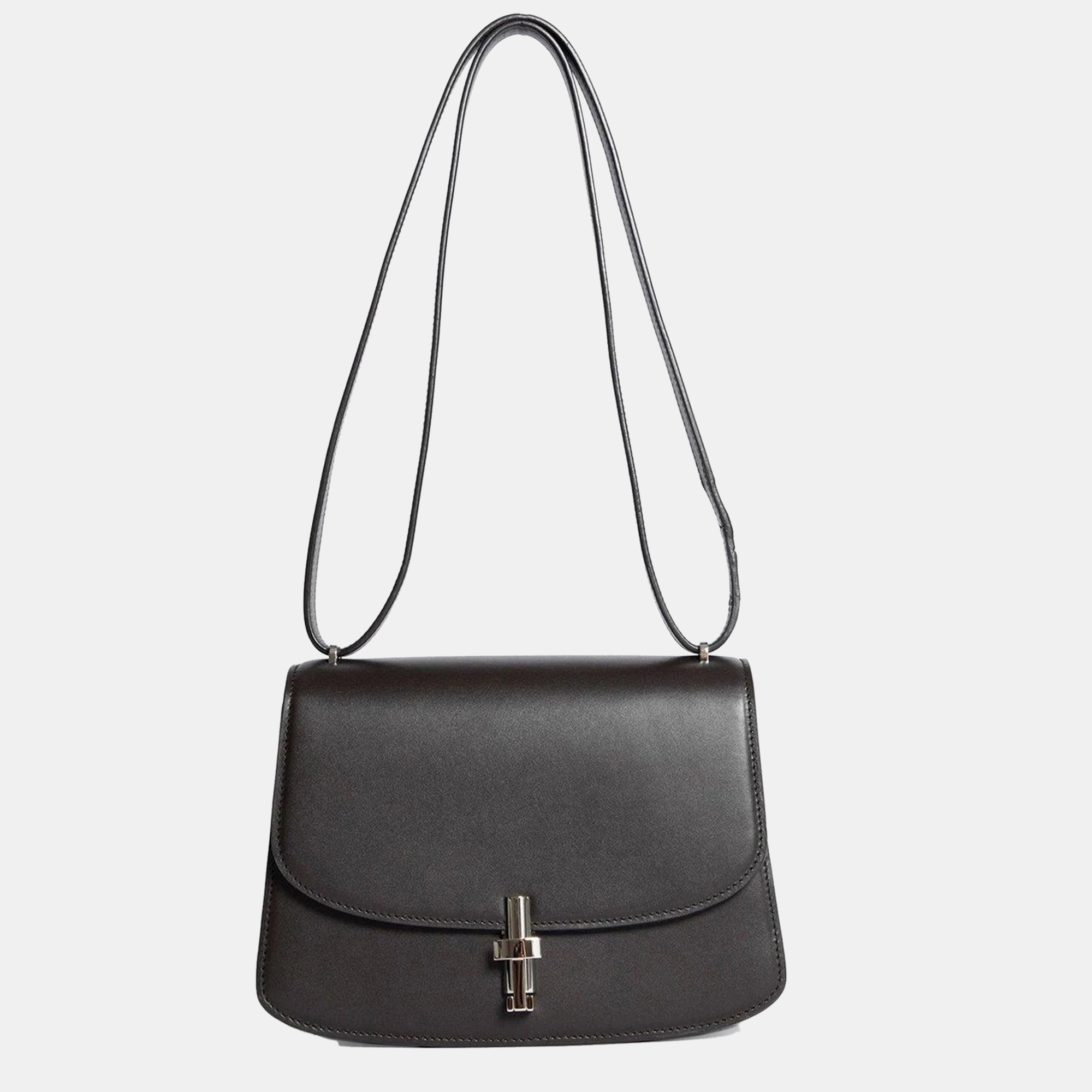 

The Row Black Leather Sofia Flap Shoulder Bag